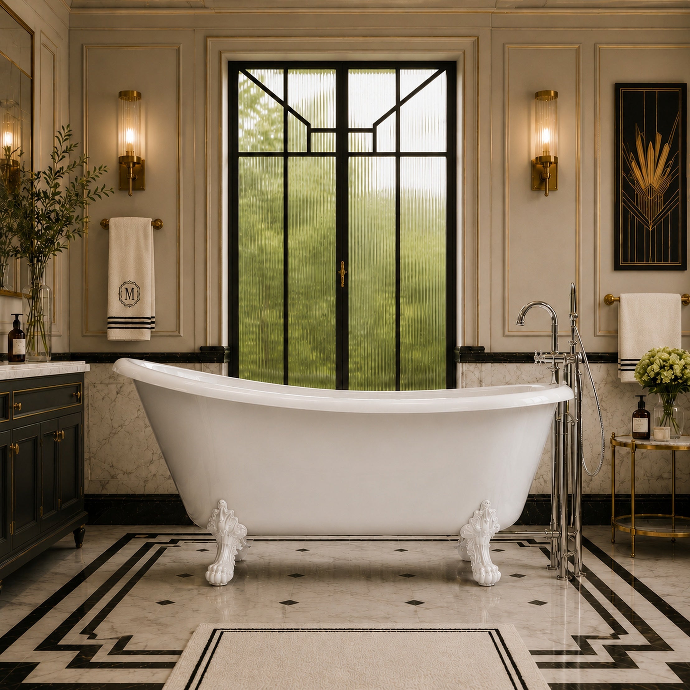 Maidstone Hawke II Acrylic Slipper Clawfoot Tub - Imperial Ball and Claw Feet