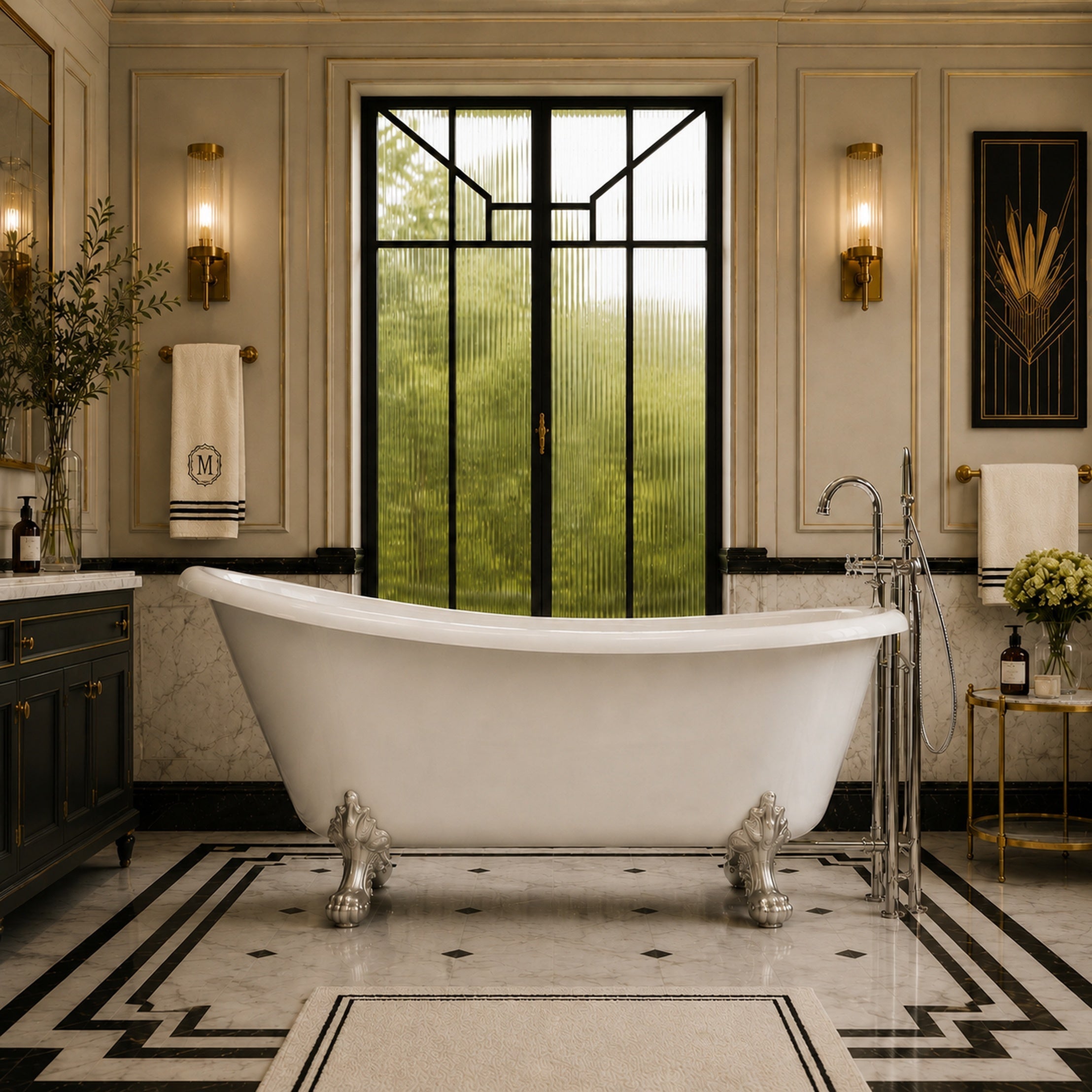 Maidstone Hawke II Acrylic Slipper Clawfoot Tub - Imperial Ball and Claw Feet