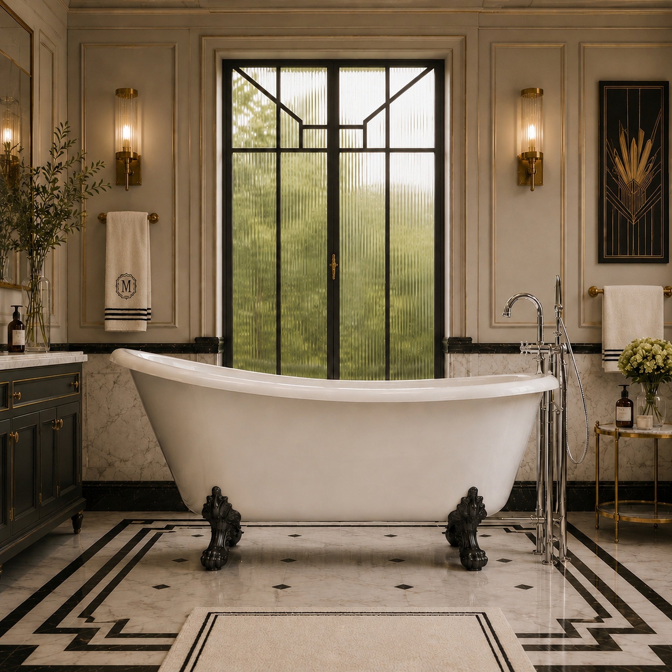 Maidstone Hawke II Acrylic Slipper Clawfoot Tub - Imperial Ball and Claw Feet