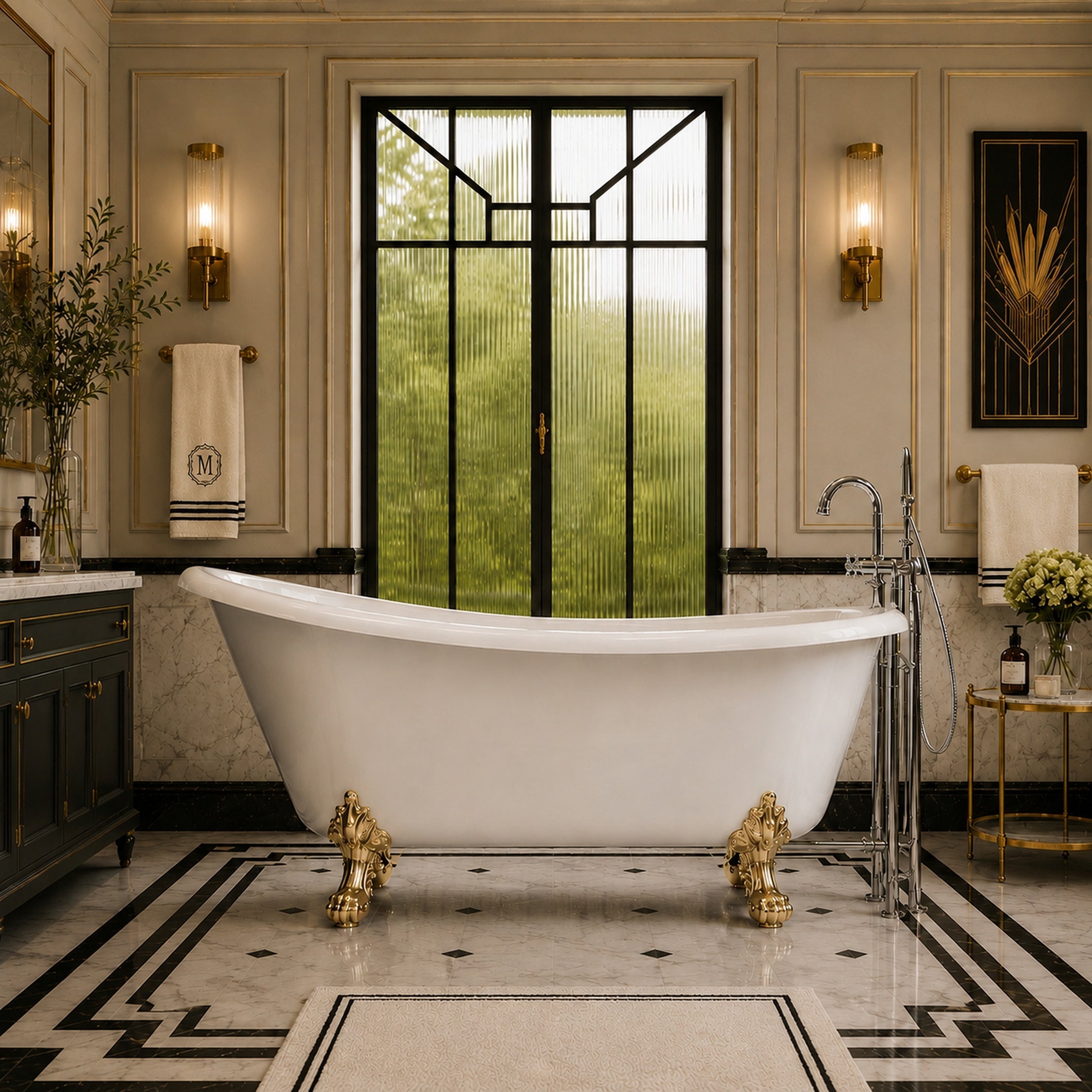 Maidstone Hawke II Acrylic Slipper Clawfoot Tub - Imperial Ball and Claw Feet