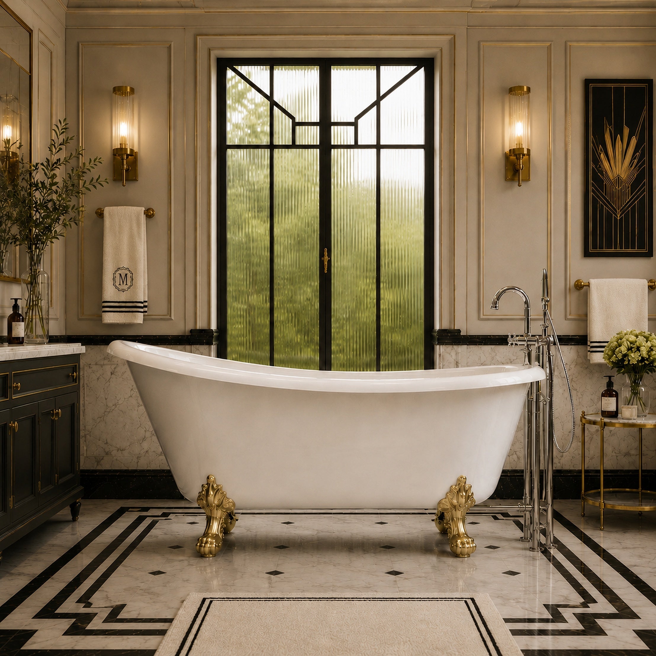 Maidstone Hawke II Acrylic Slipper Clawfoot Tub - Imperial Ball and Claw Feet