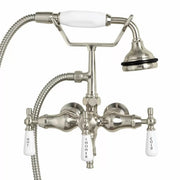 MAIDSTONE Bathroom Wall Mount Down Spout Clawfoot Tub Faucet with Handshower