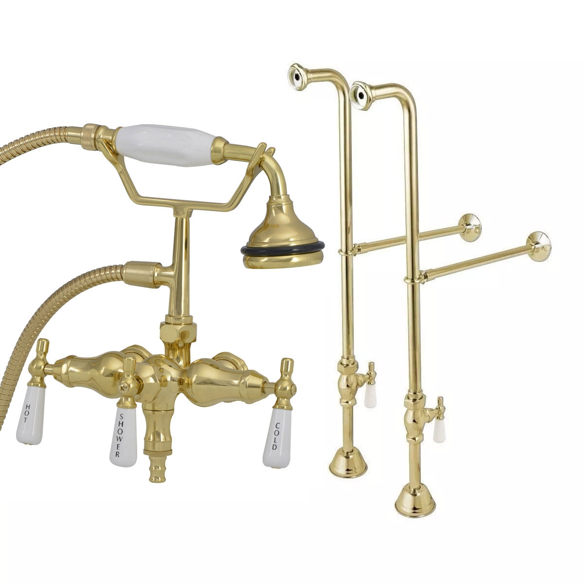 MAIDSTONE Freestanding Downspout Clawfoot Bathtub Faucet with Handshower