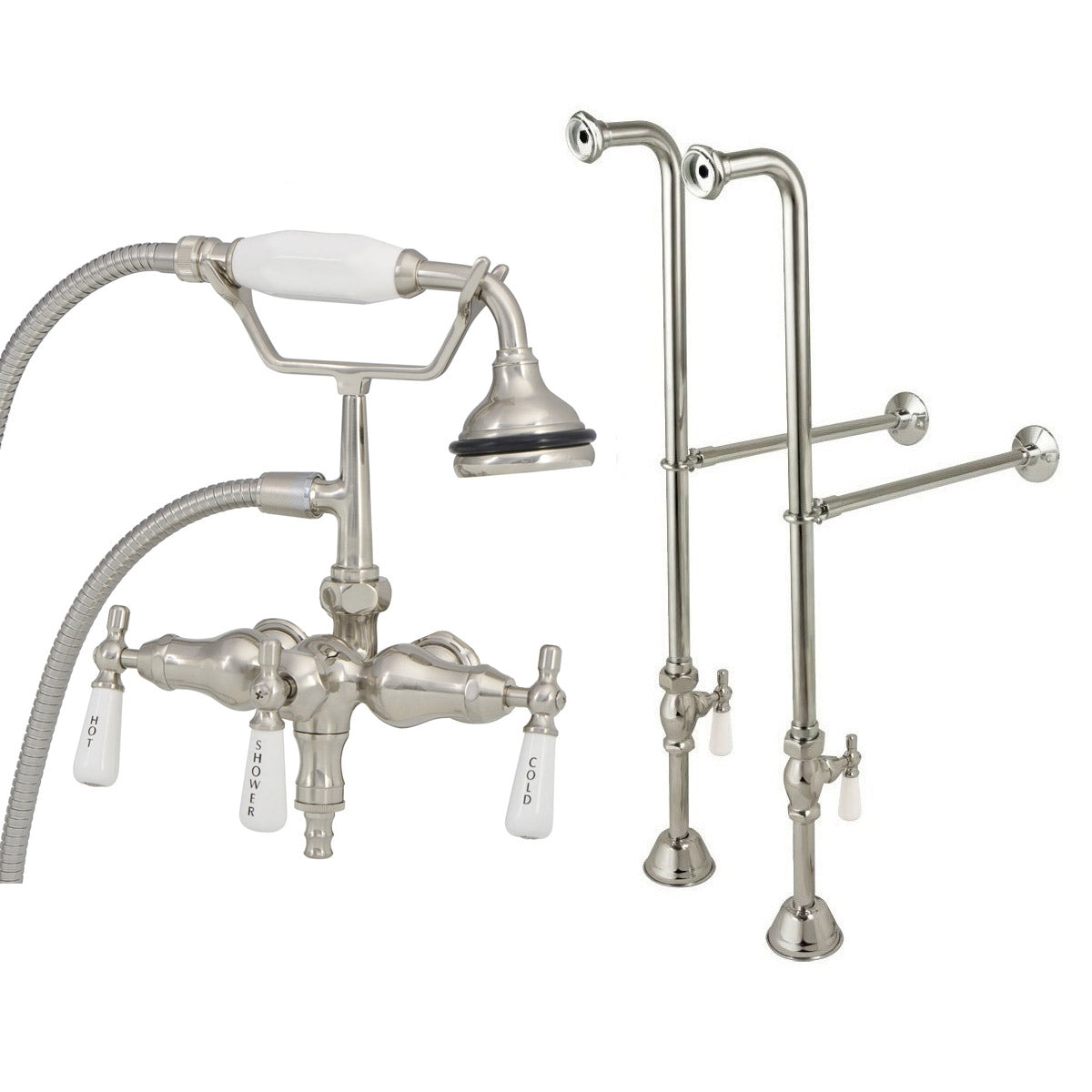 MAIDSTONE Freestanding Downspout Clawfoot Bathtub Faucet with Handshower