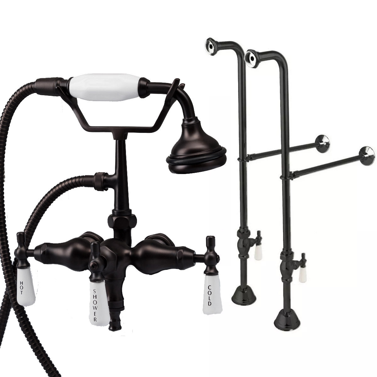 MAIDSTONE Freestanding Downspout Clawfoot Bathtub Faucet with Handshower