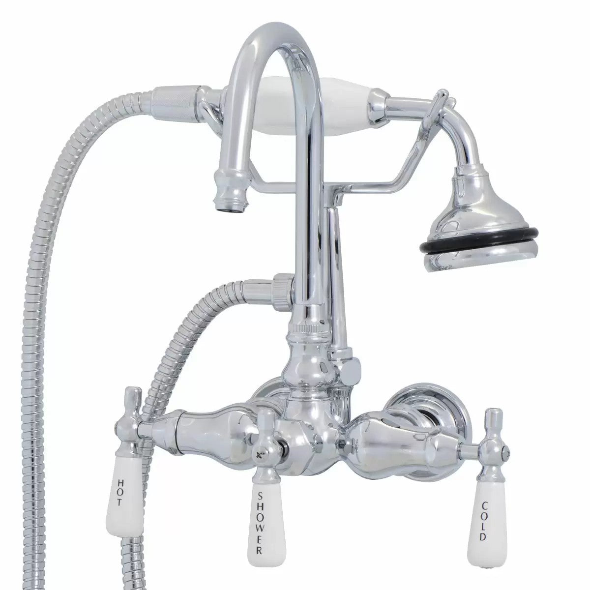 MAIDSTONE Tub Wall Mount English Telephone Faucet - Gooseneck Spout