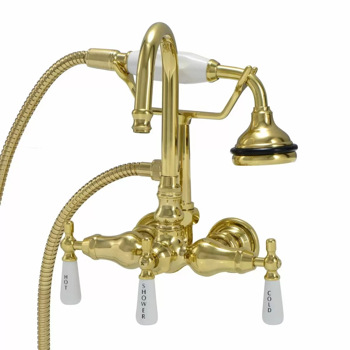 MAIDSTONE Tub Wall Mount English Telephone Faucet - Gooseneck Spout