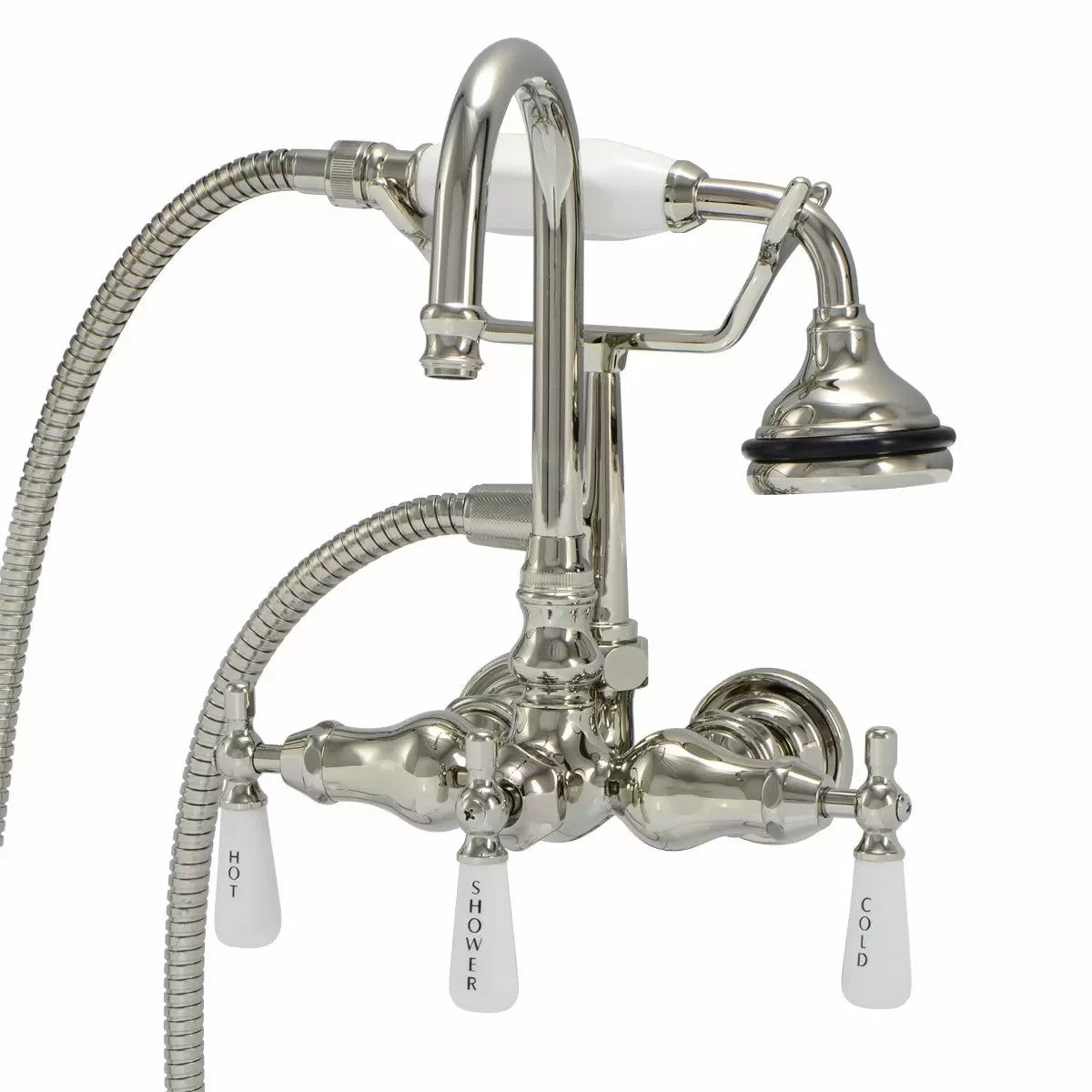 MAIDSTONE Tub Wall Mount English Telephone Faucet - Gooseneck Spout