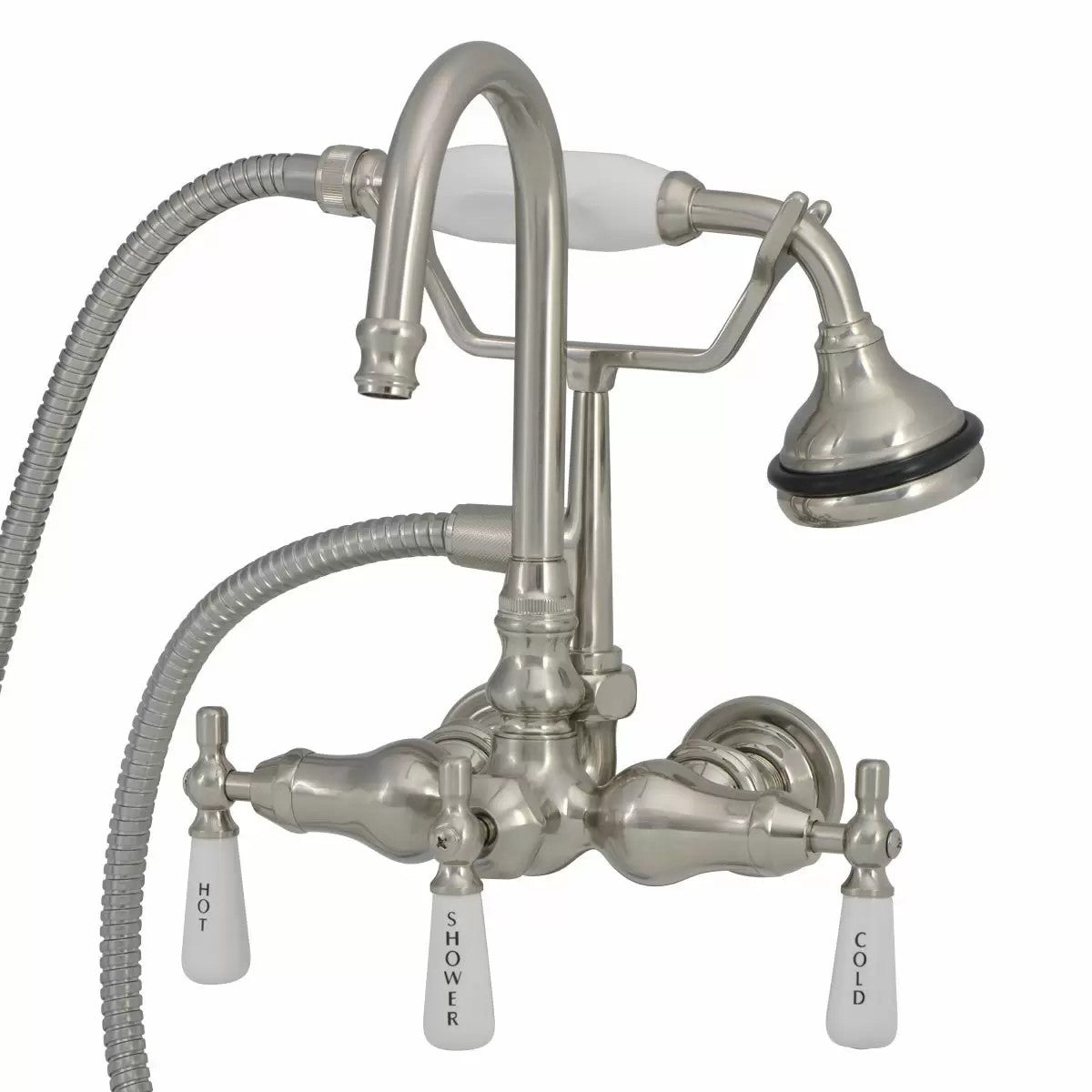 MAIDSTONE Tub Wall Mount English Telephone Faucet - Gooseneck Spout