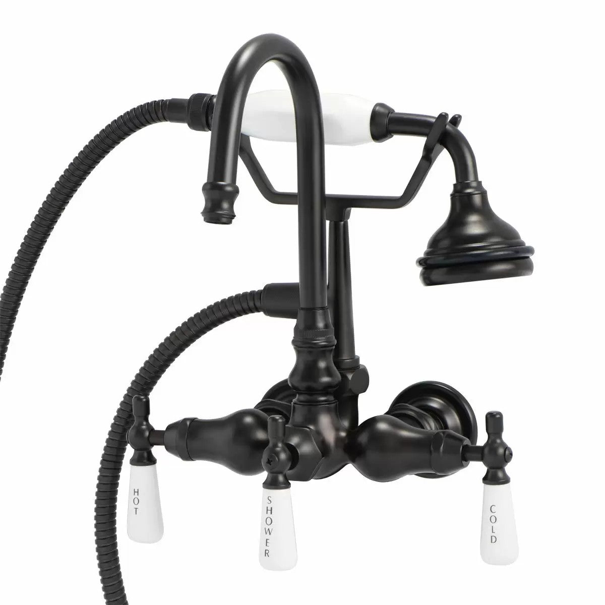 MAIDSTONE Tub Wall Mount English Telephone Faucet - Gooseneck Spout