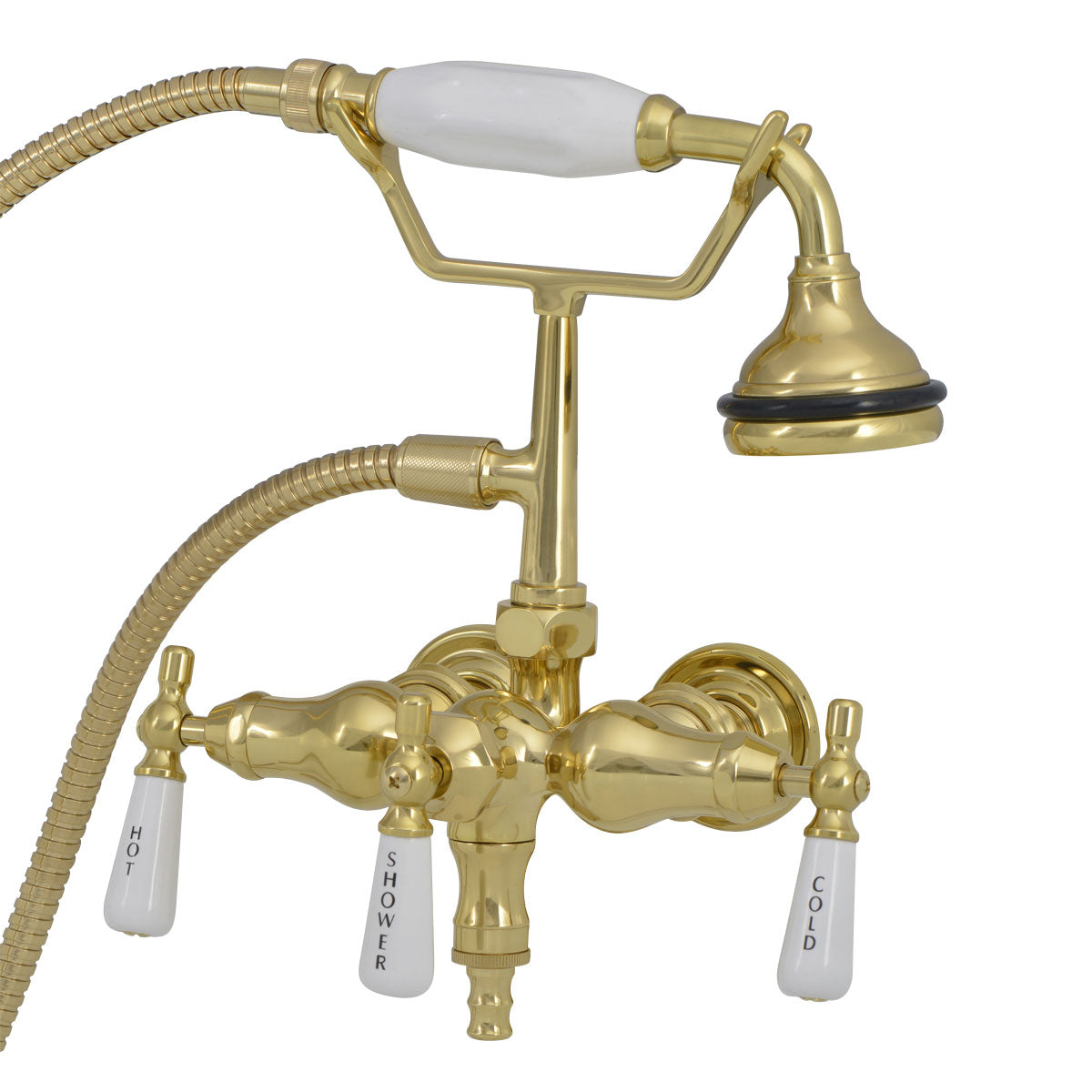MAIDSTONE Clawfoot Bathtub Wall Mount Downspout Faucet with Handshower