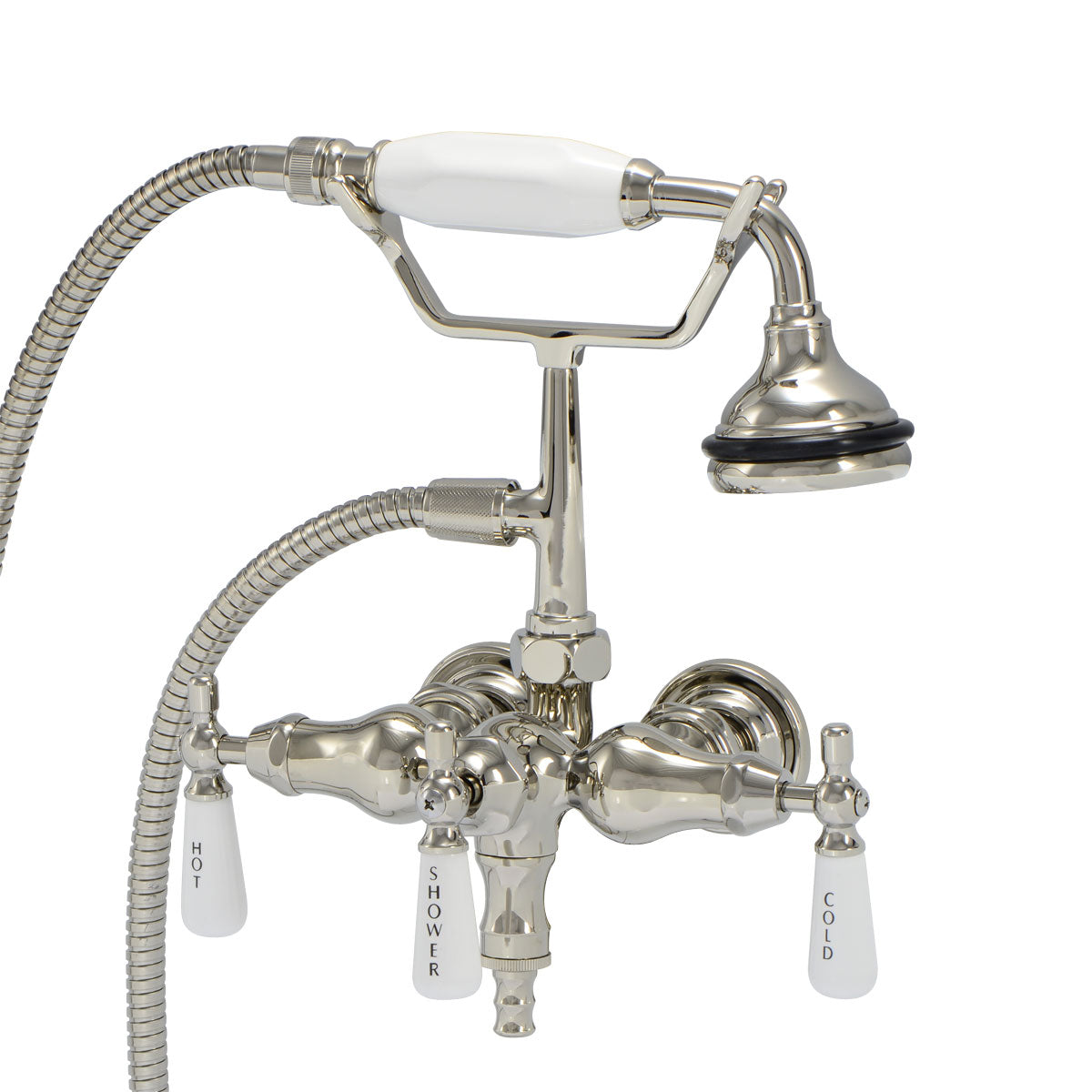 MAIDSTONE Clawfoot Bathtub Wall Mount Downspout Faucet with Handshower