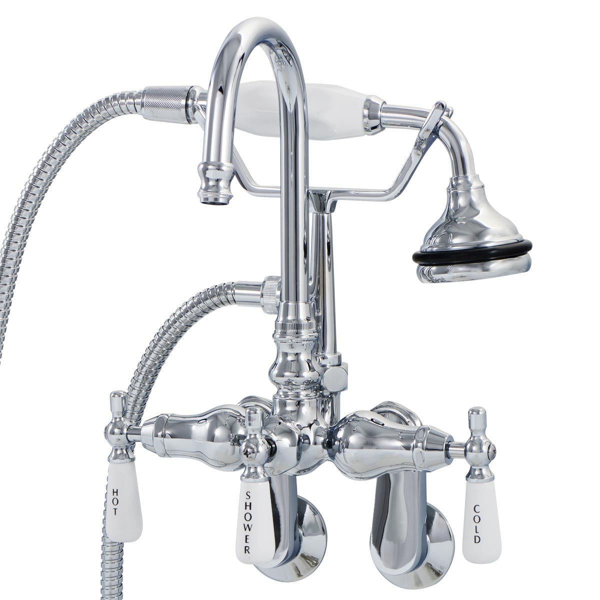 MAIDSTONE Tub Wall Mount English Telephone Faucet - Gooseneck Spout