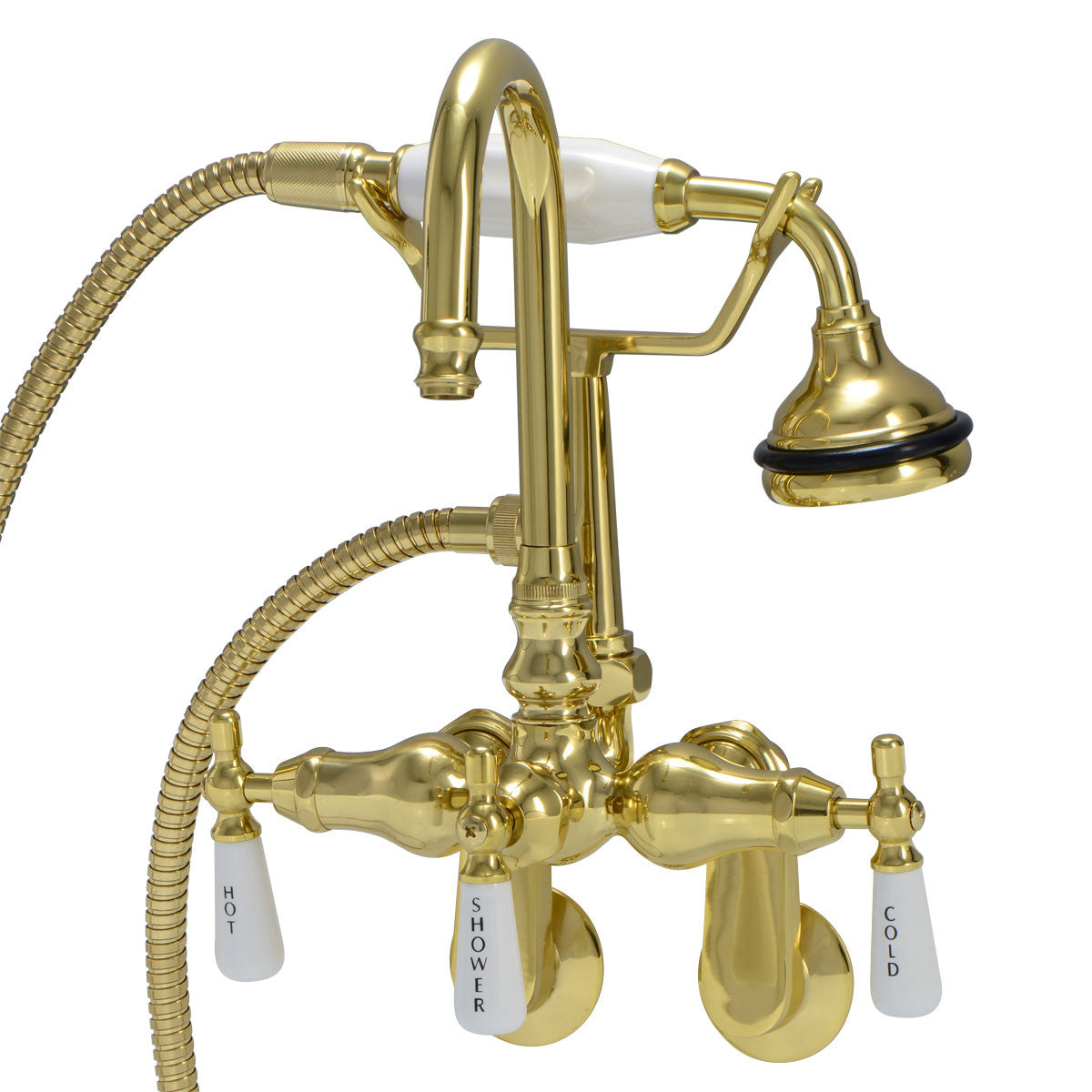 MAIDSTONE Tub Wall Mount English Telephone Faucet - Gooseneck Spout