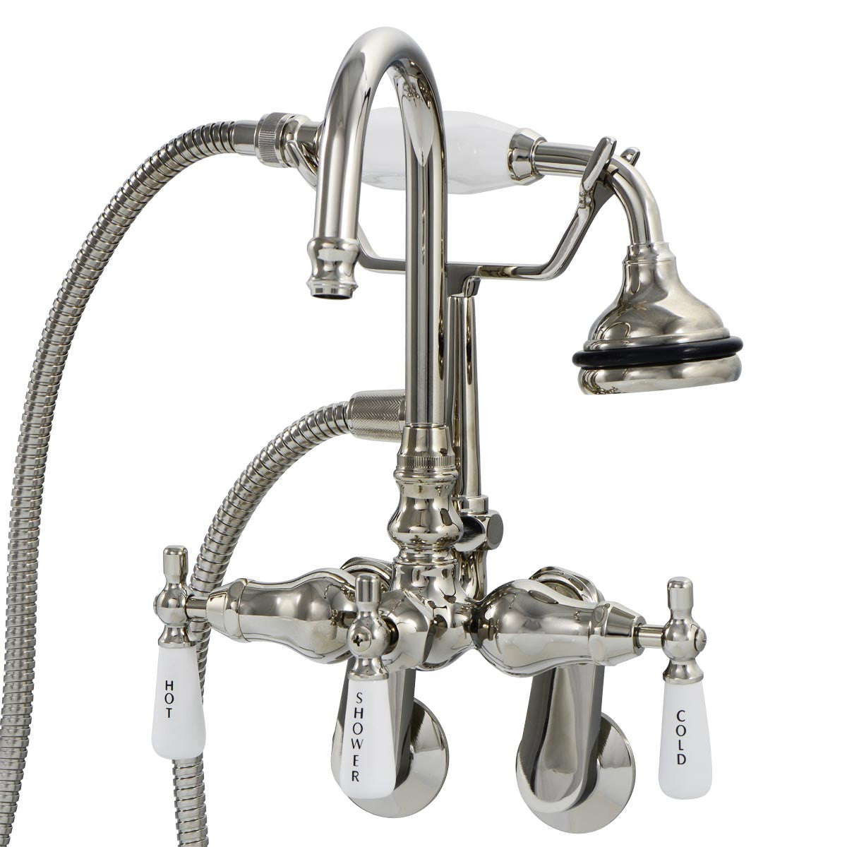 MAIDSTONE Tub Wall Mount English Telephone Faucet - Gooseneck Spout