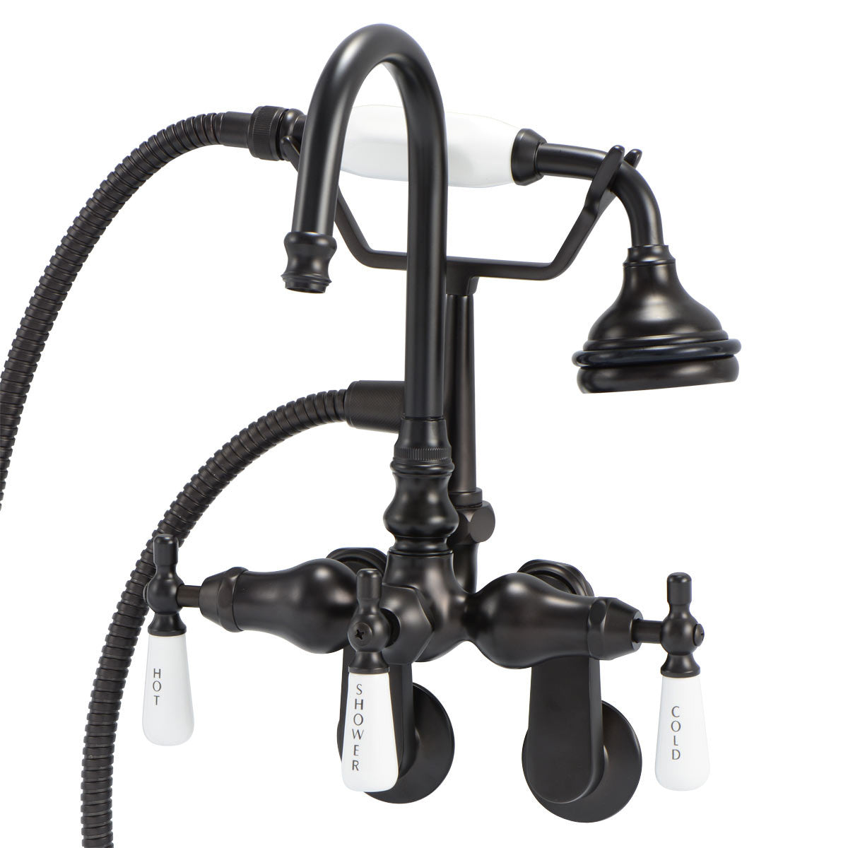 MAIDSTONE Tub Wall Mount English Telephone Faucet - Gooseneck Spout