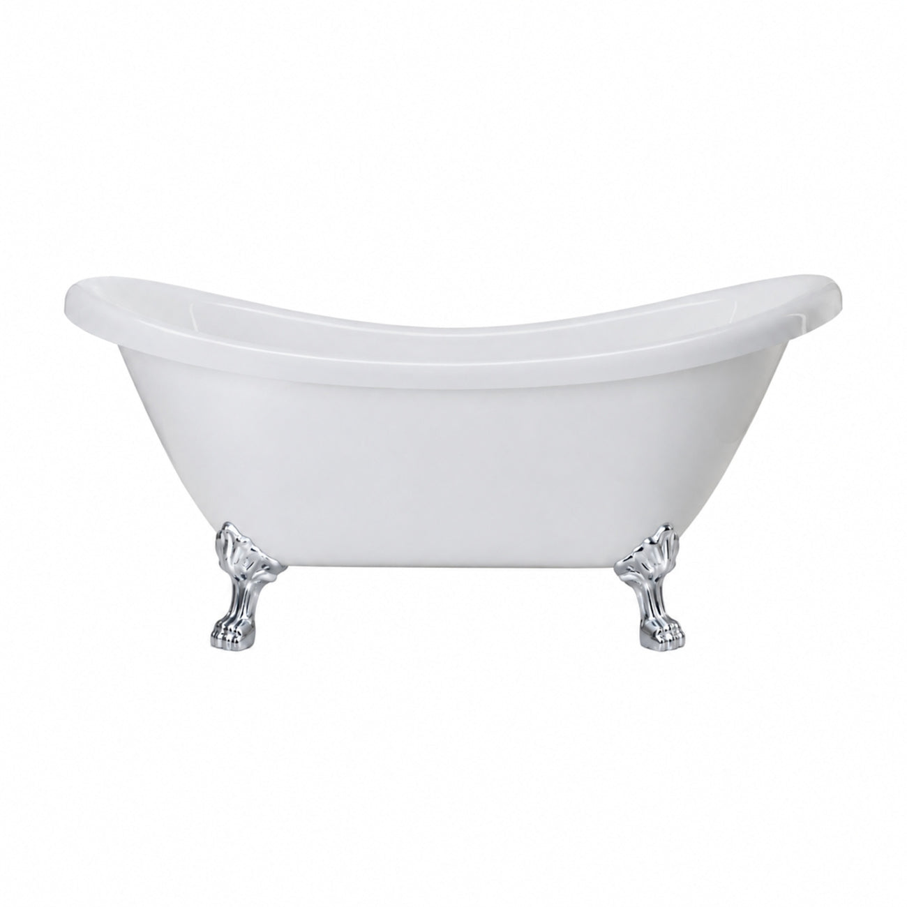 Maidstone Dillion II 69 Inch Acrylic Double Slipper Clawfoot Tub - Lions Paw Feet