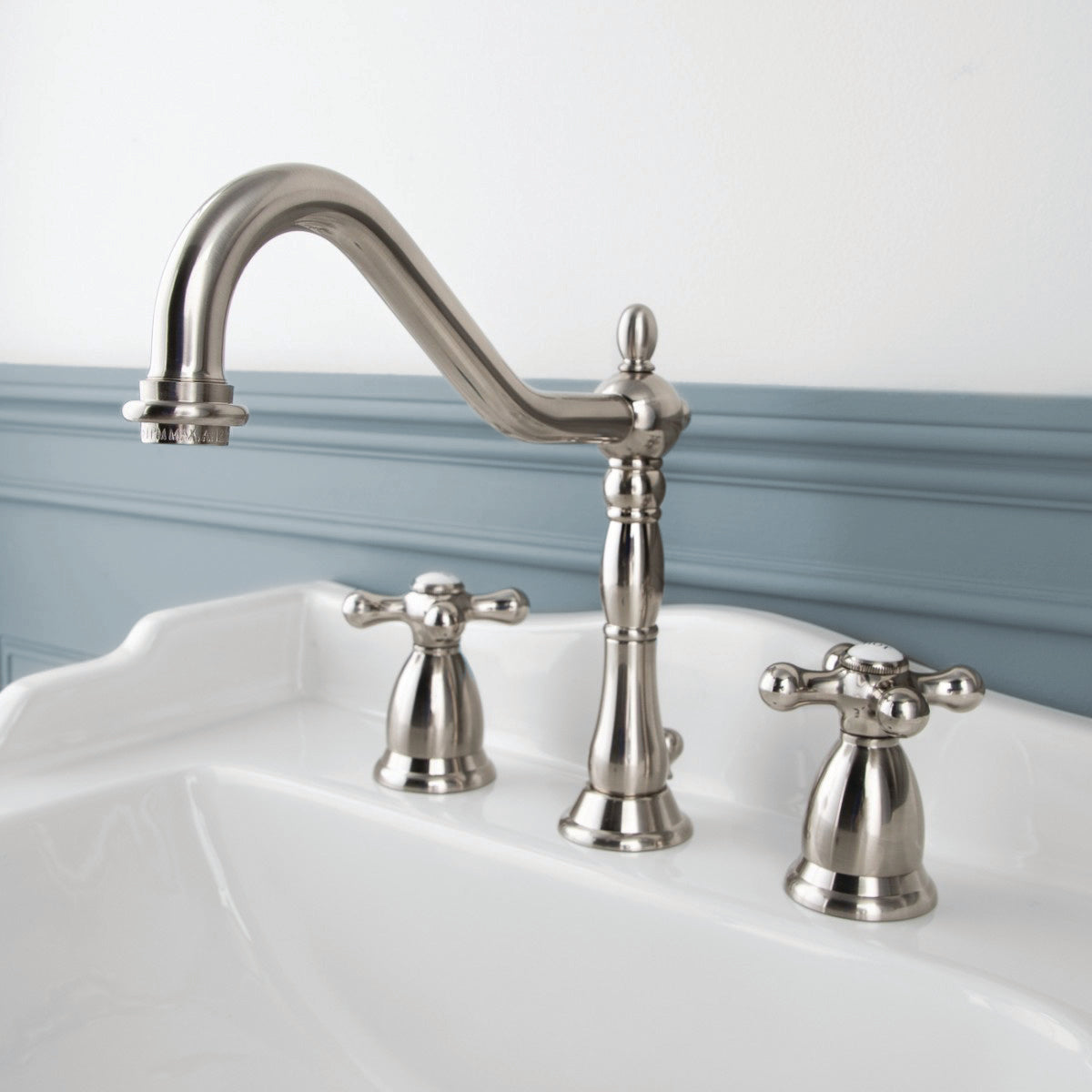 MAIDSTONE Ashford Widespread Bathroom Sink Faucet - Metal Cross Handles