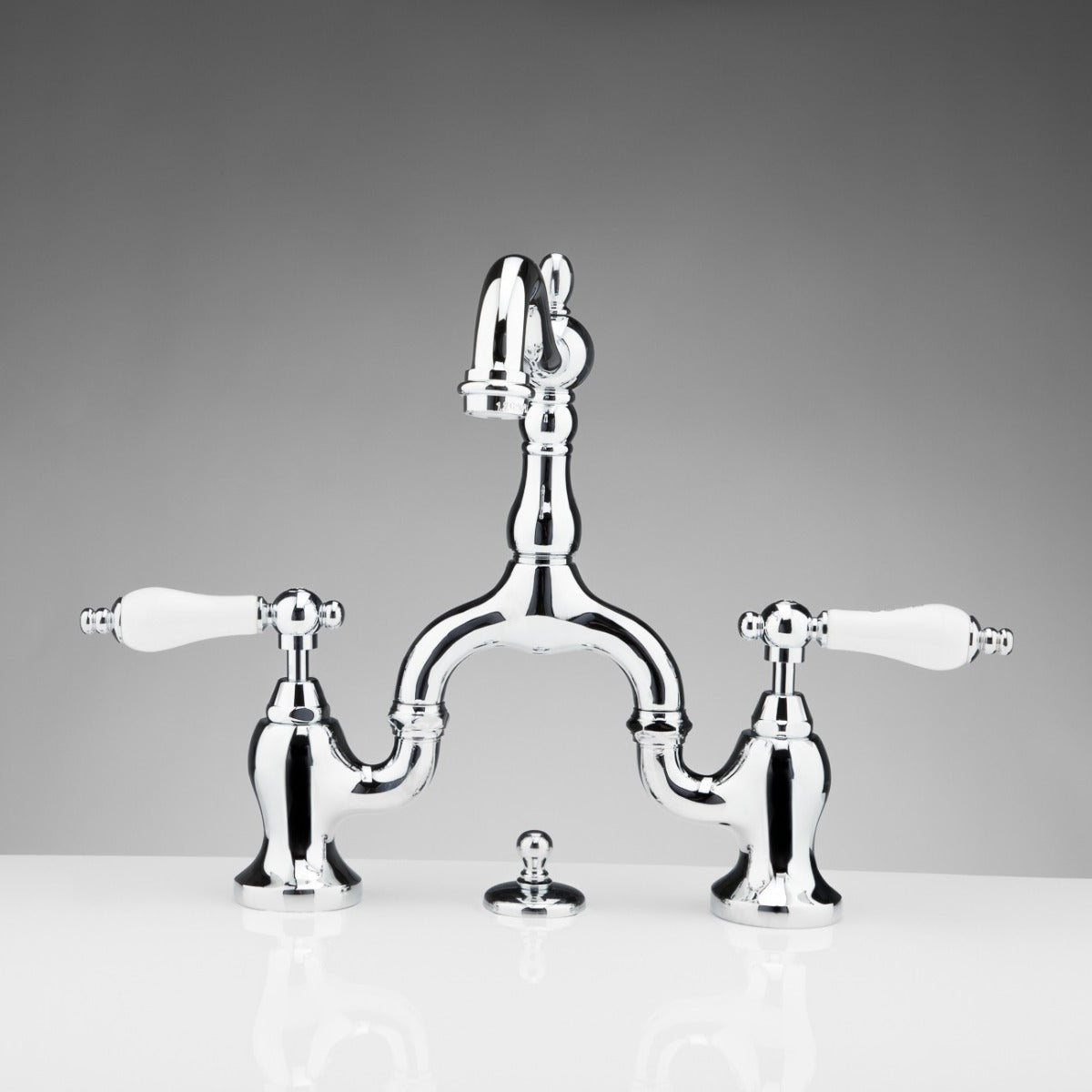 MAIDSTONE Bellmont Bridge Bathroom Sink Faucet - Porcelain Lever Handles