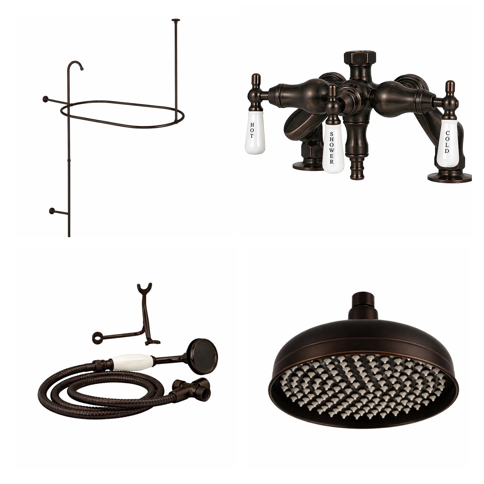 MAIDSTONE Deck Mount Shower Kit with Down Spout Faucet