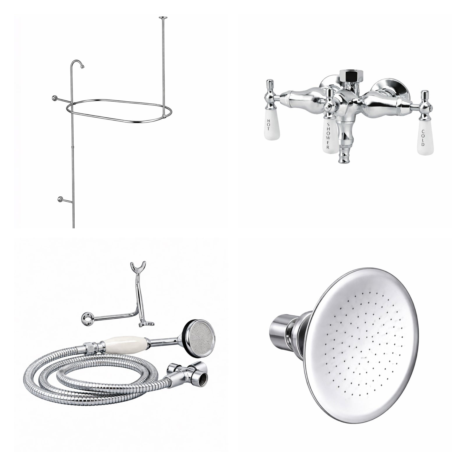 MAIDSTONE Tub Wall Mount Shower Kit with Down Spout Faucet