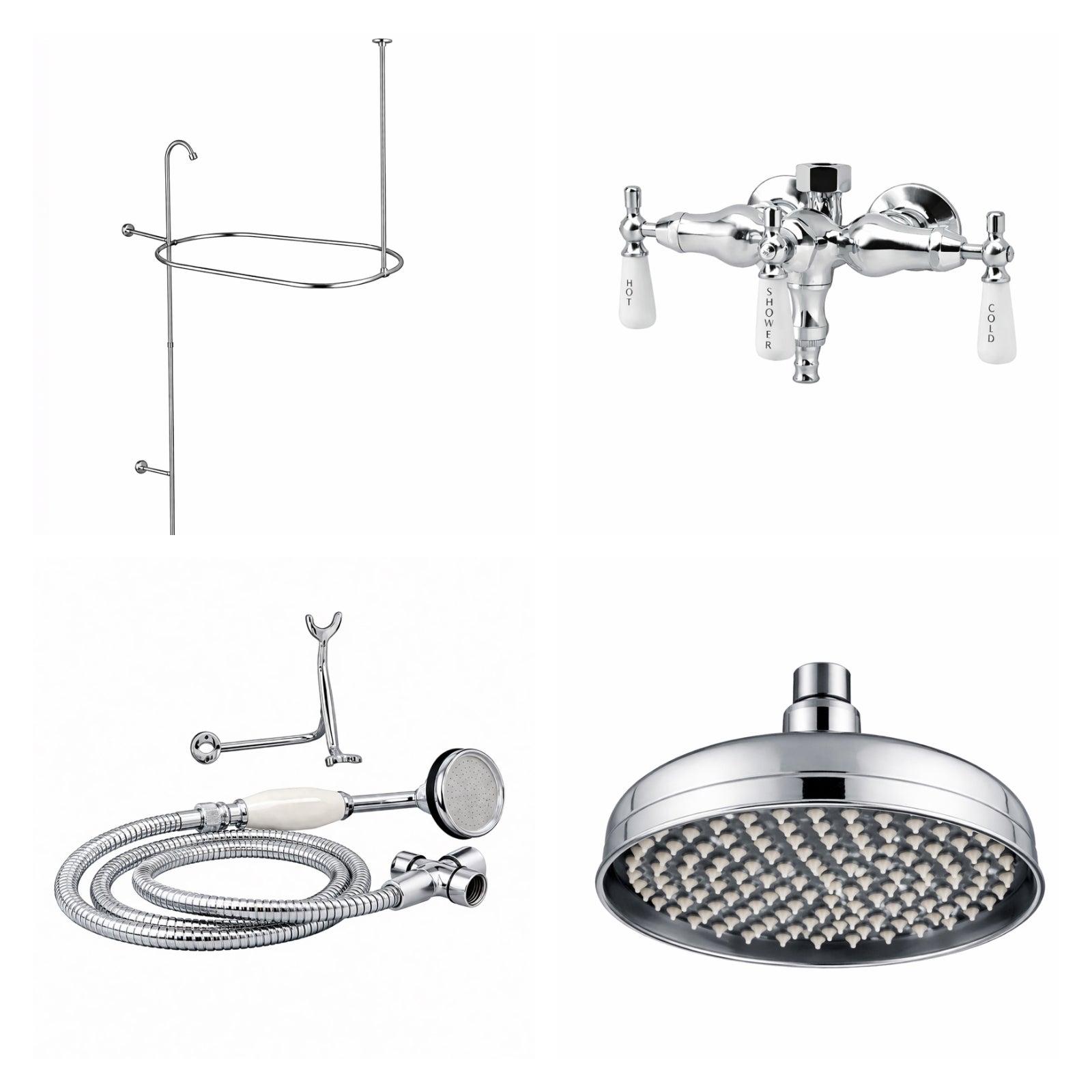 MAIDSTONE Tub Wall Mount Shower Kit with Down Spout Faucet