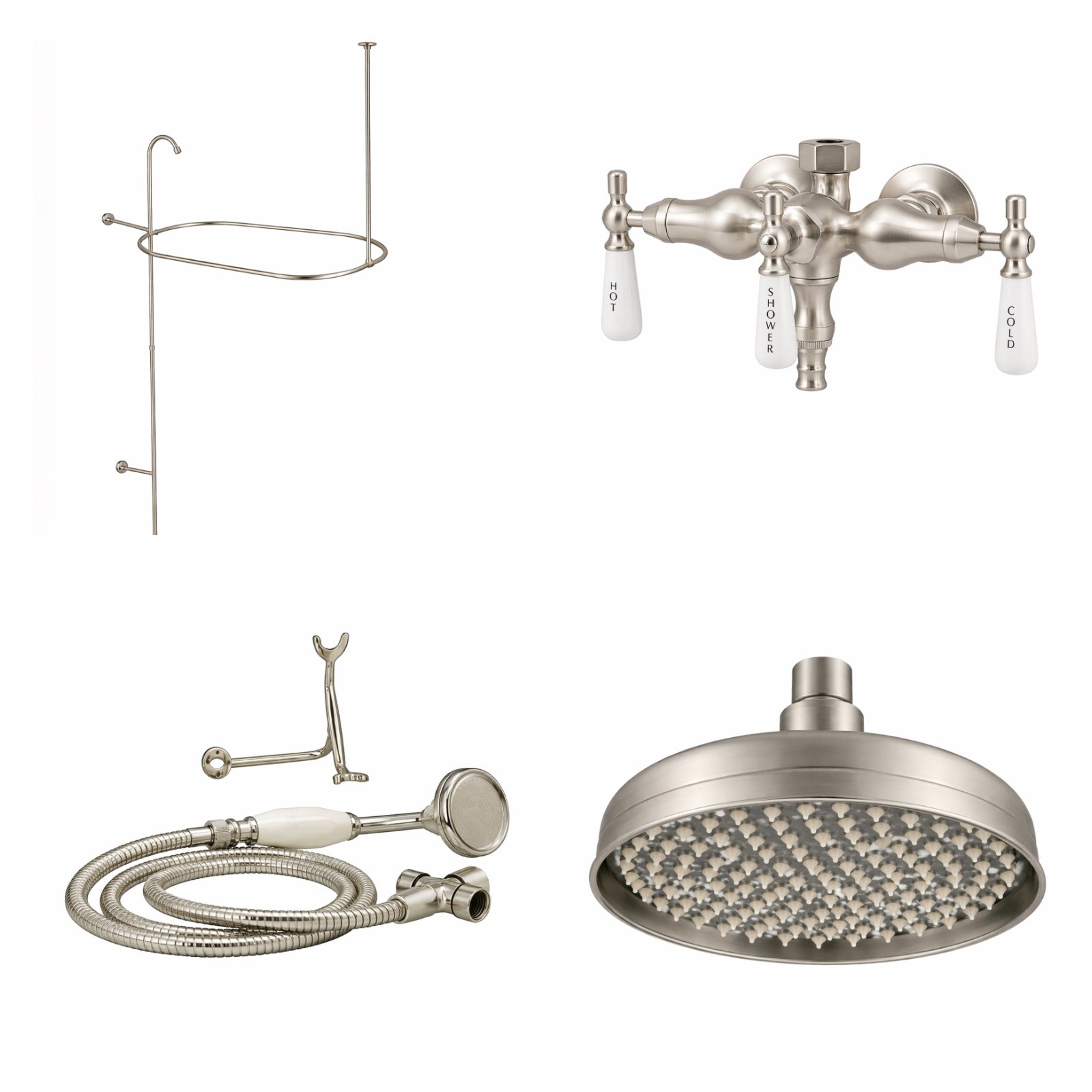 MAIDSTONE Tub Wall Mount Shower Kit with Down Spout Faucet