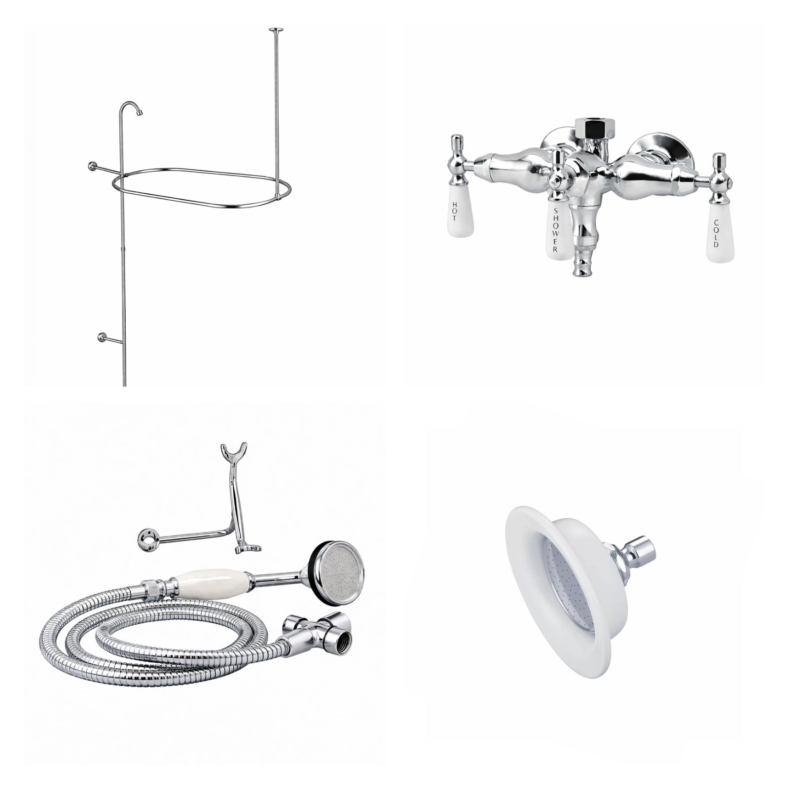 MAIDSTONE Tub Wall Mount Shower Kit with Down Spout Faucet