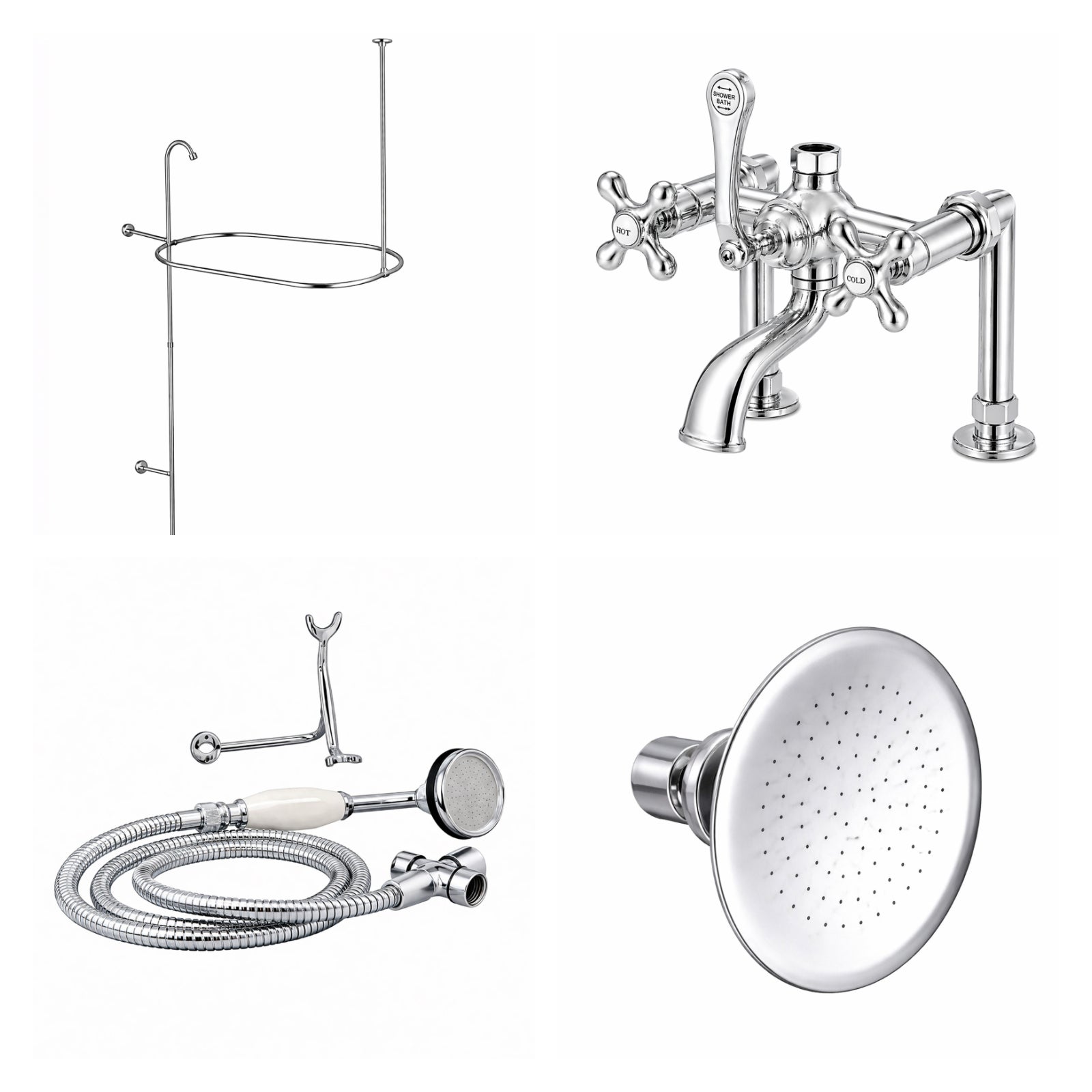 MAIDSTONE Deck Mount Shower Kit with Classic Spout Faucet