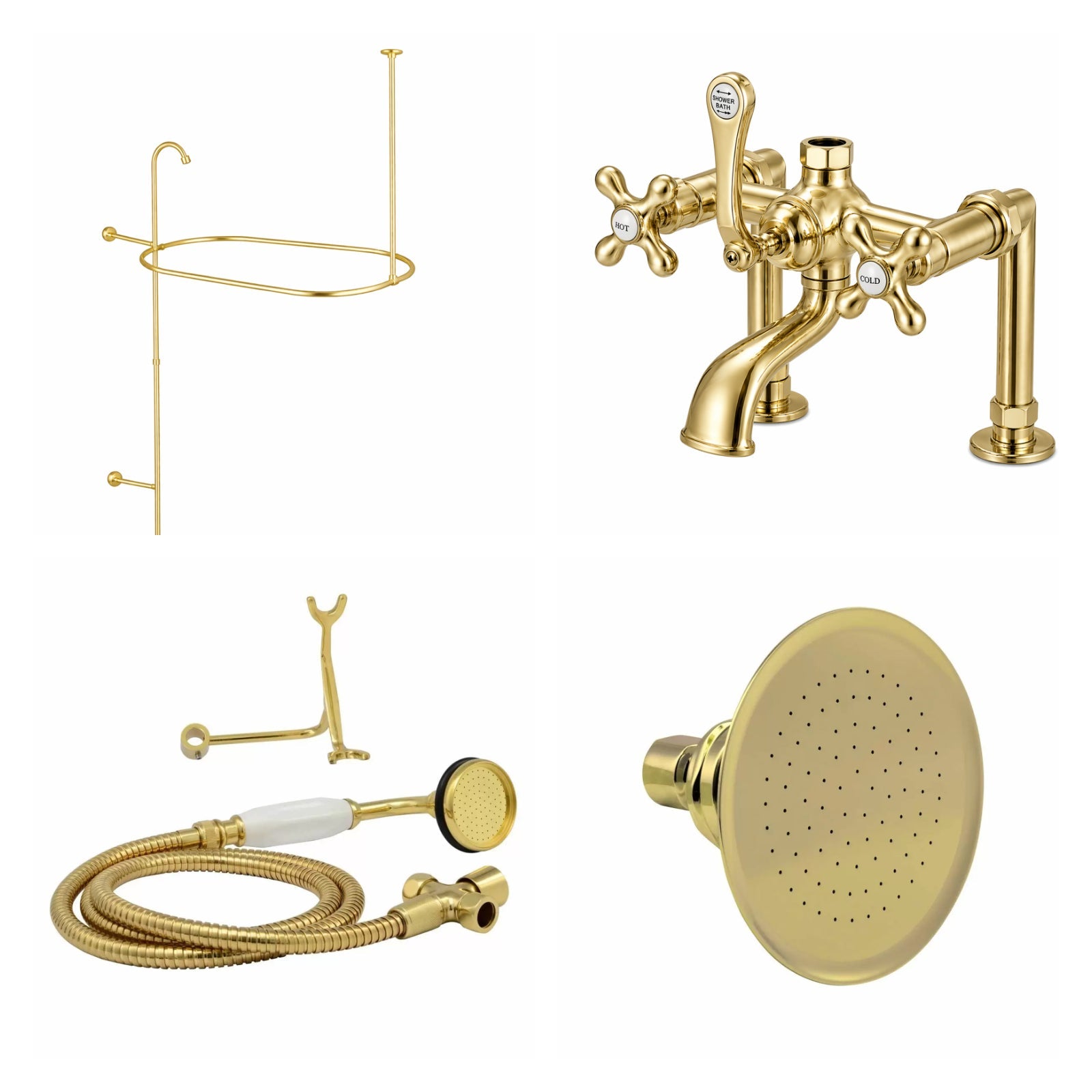 MAIDSTONE Deck Mount Shower Kit with Classic Spout Faucet