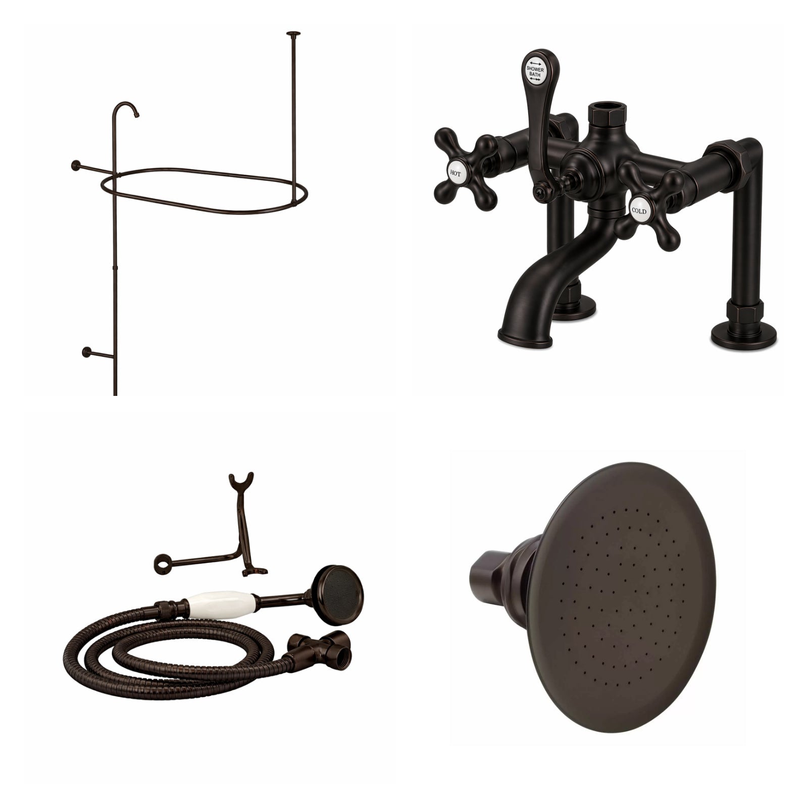 MAIDSTONE Deck Mount Shower Kit with Classic Spout Faucet