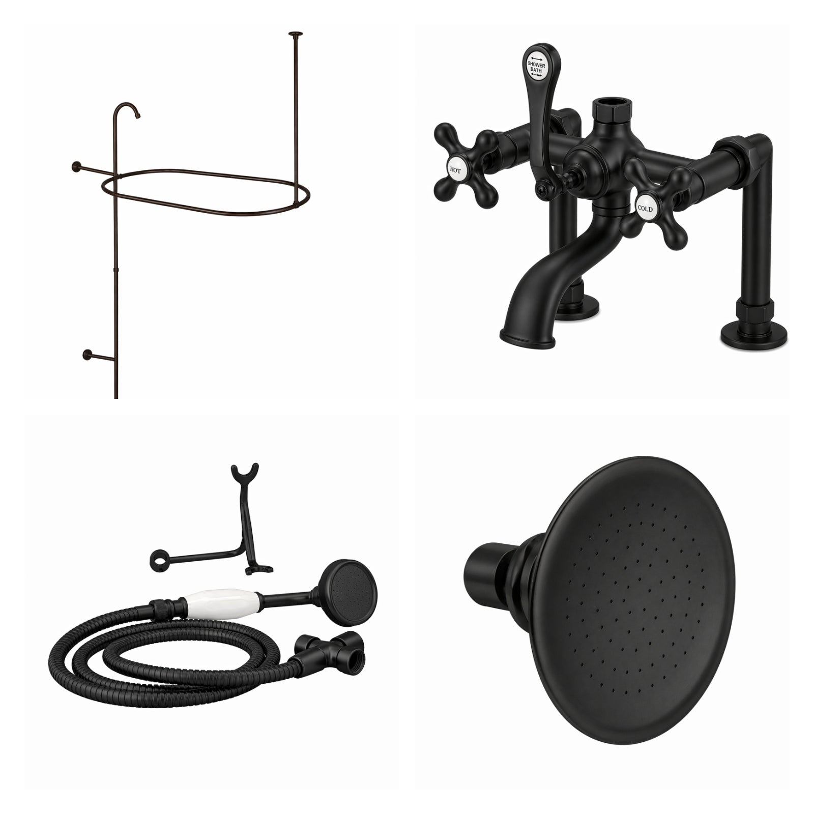 MAIDSTONE Deck Mount Shower Kit with Classic Spout Faucet