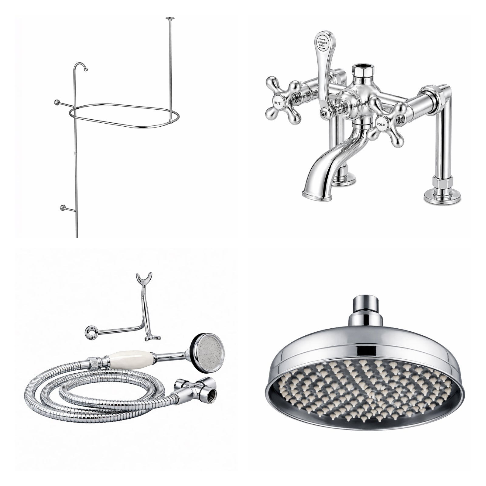 MAIDSTONE Deck Mount Shower Kit with Classic Spout Faucet