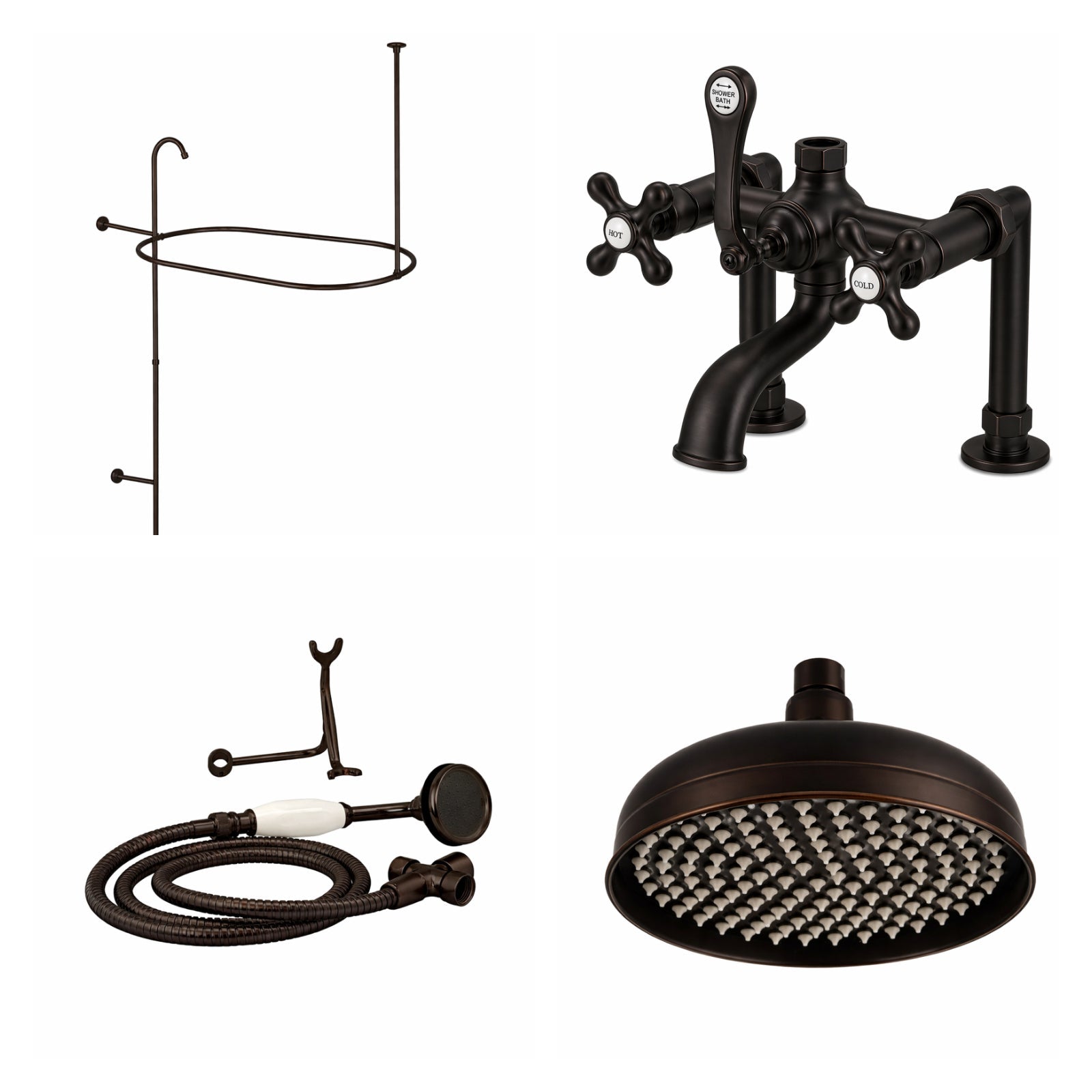 MAIDSTONE Deck Mount Shower Kit with Classic Spout Faucet