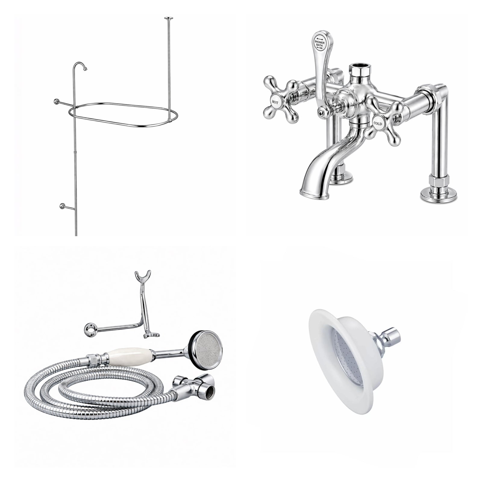 MAIDSTONE Deck Mount Shower Kit with Classic Spout Faucet