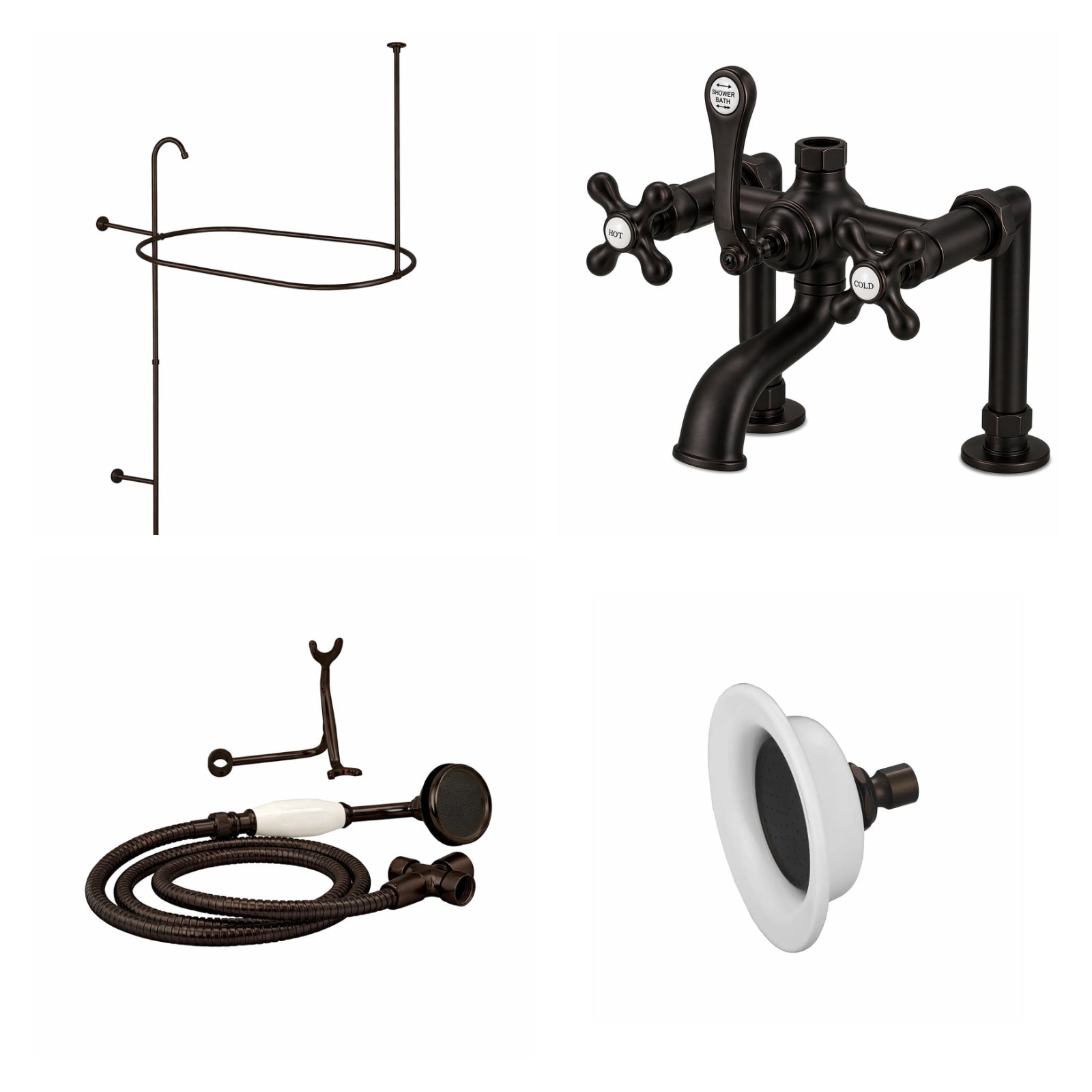 MAIDSTONE Deck Mount Shower Kit with Classic Spout Faucet