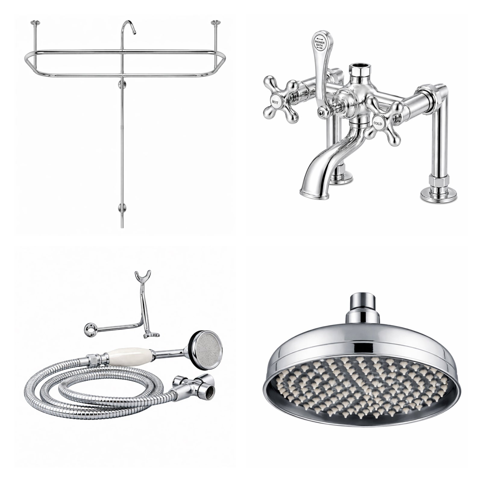 MAIDSTONE Side Deck Mount Shower Kit with Classic Spout Faucet