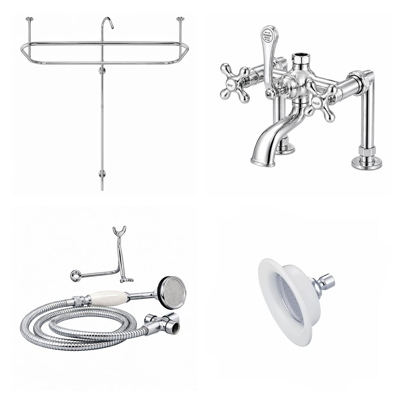 MAIDSTONE Side Deck Mount Shower Kit with Classic Spout Faucet