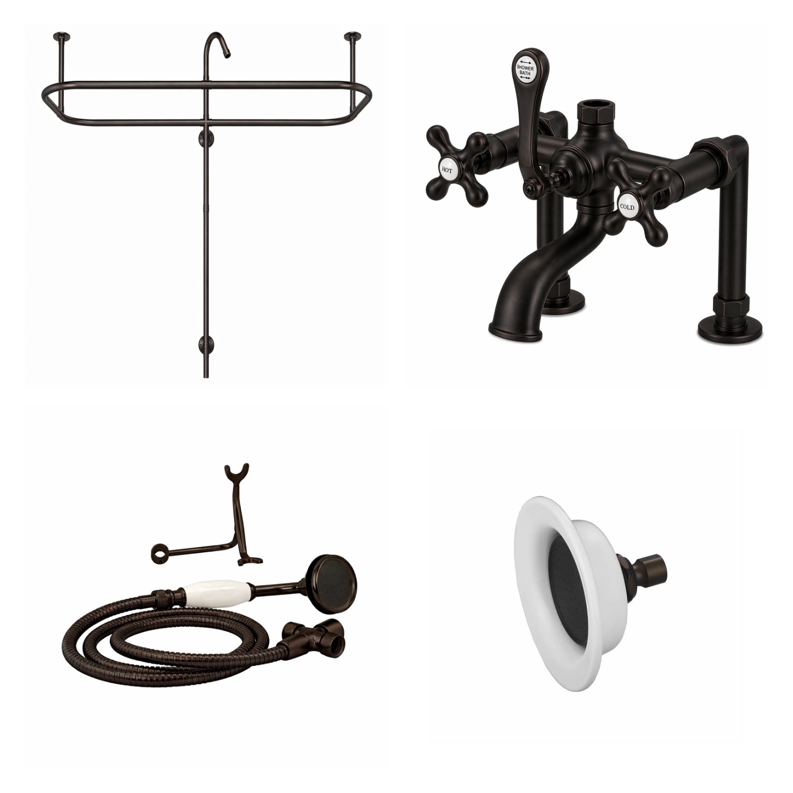 MAIDSTONE Side Deck Mount Shower Kit with Classic Spout Faucet
