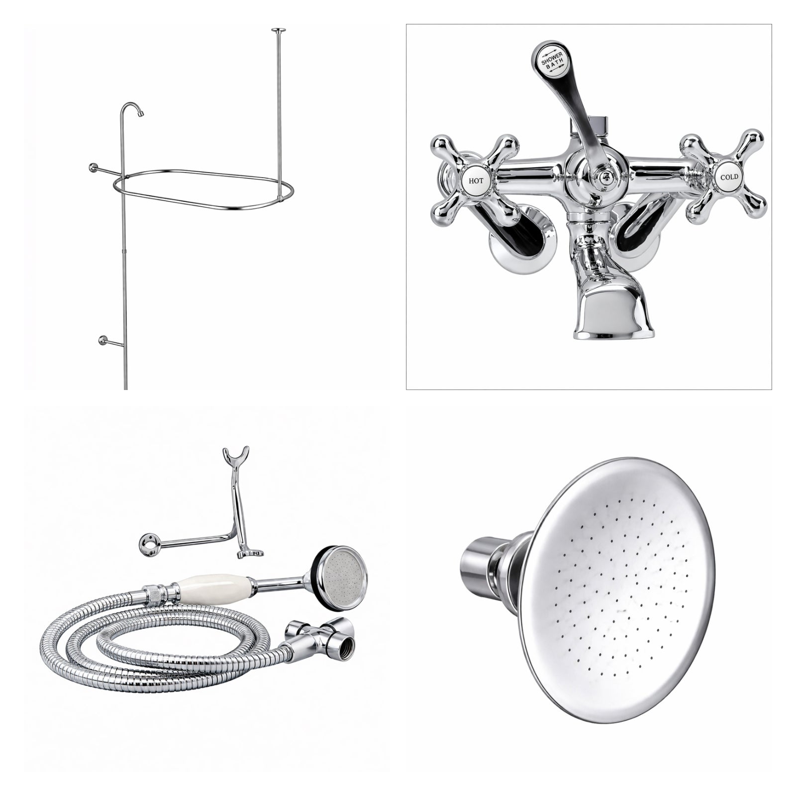 MAIDSTONE Tub Wall Mount Shower Kit with Classic Spout Faucet