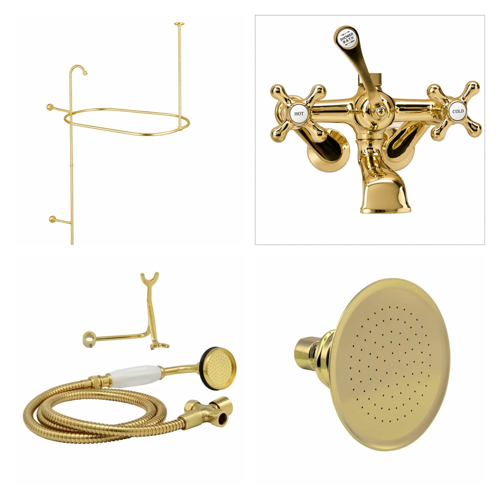 MAIDSTONE Tub Wall Mount Shower Kit with Classic Spout Faucet