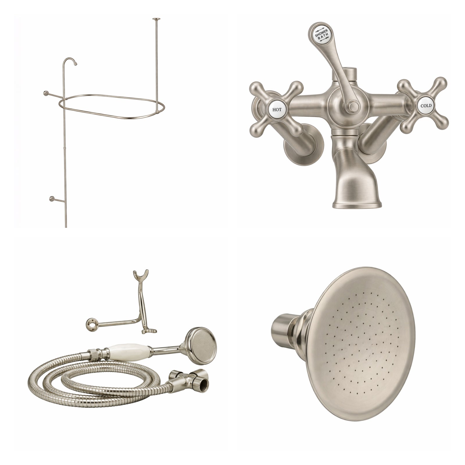 MAIDSTONE Tub Wall Mount Shower Kit with Classic Spout Faucet