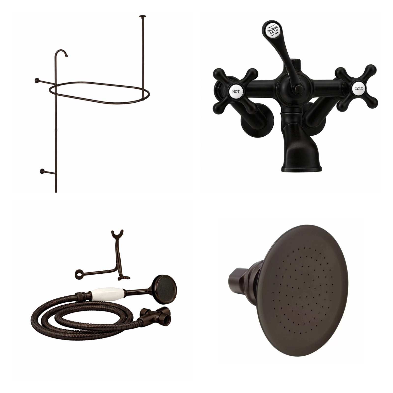 MAIDSTONE Tub Wall Mount Shower Kit with Classic Spout Faucet