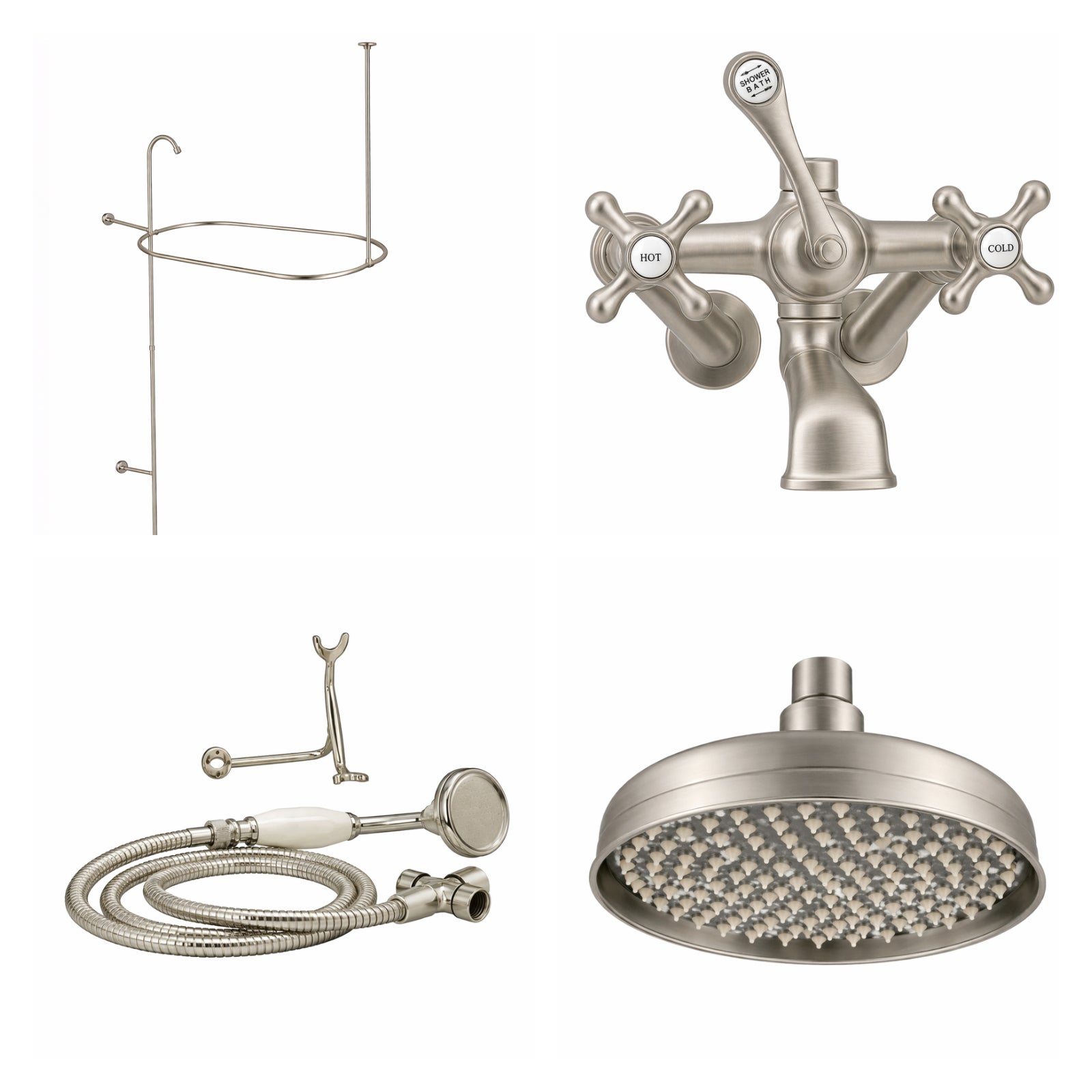 MAIDSTONE Tub Wall Mount Shower Kit with Classic Spout Faucet