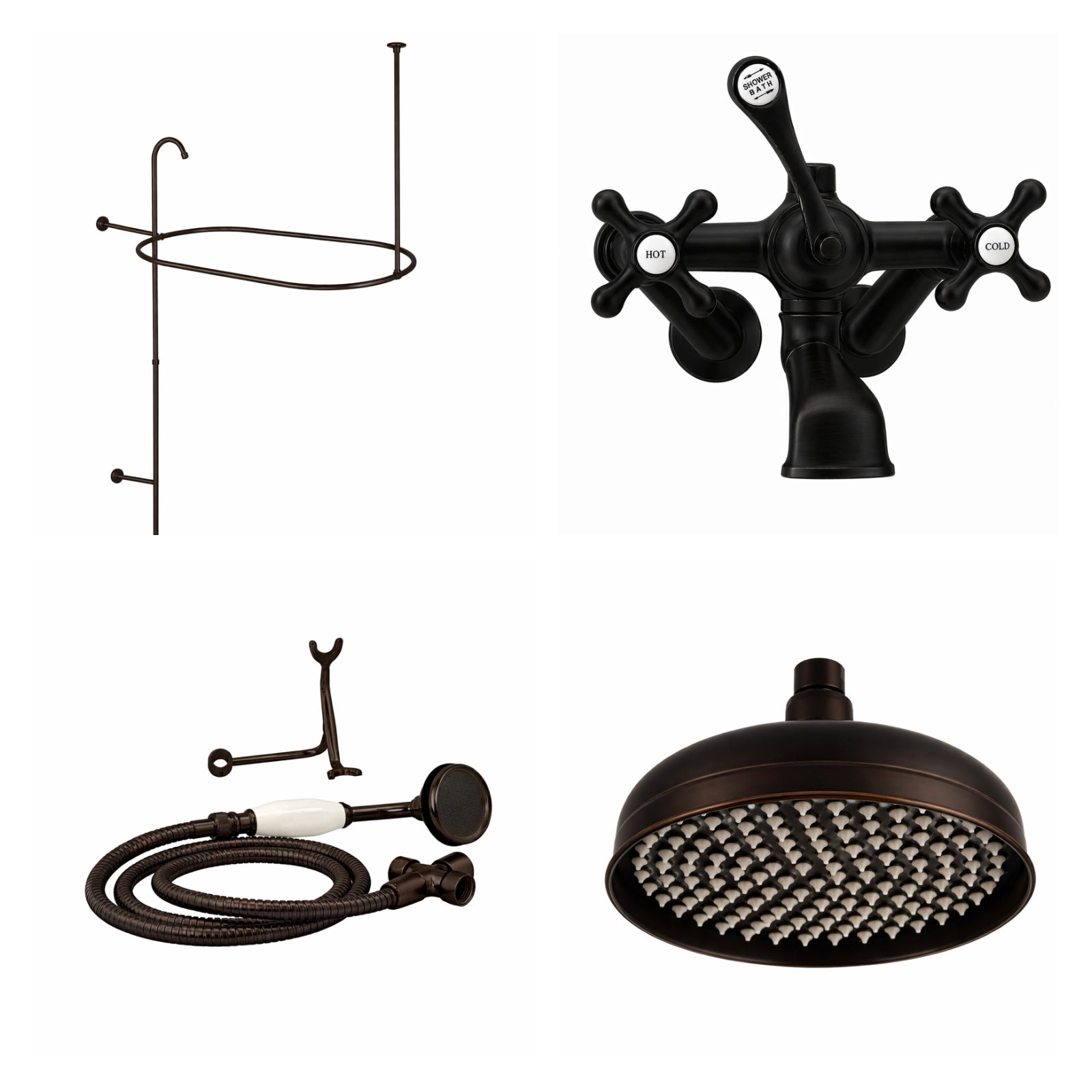 MAIDSTONE Tub Wall Mount Shower Kit with Classic Spout Faucet