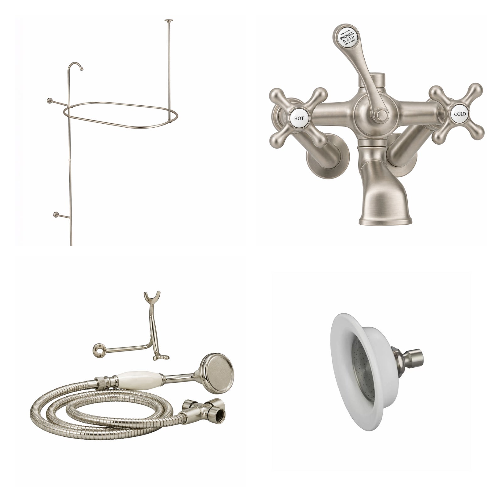 MAIDSTONE Tub Wall Mount Shower Kit with Classic Spout Faucet