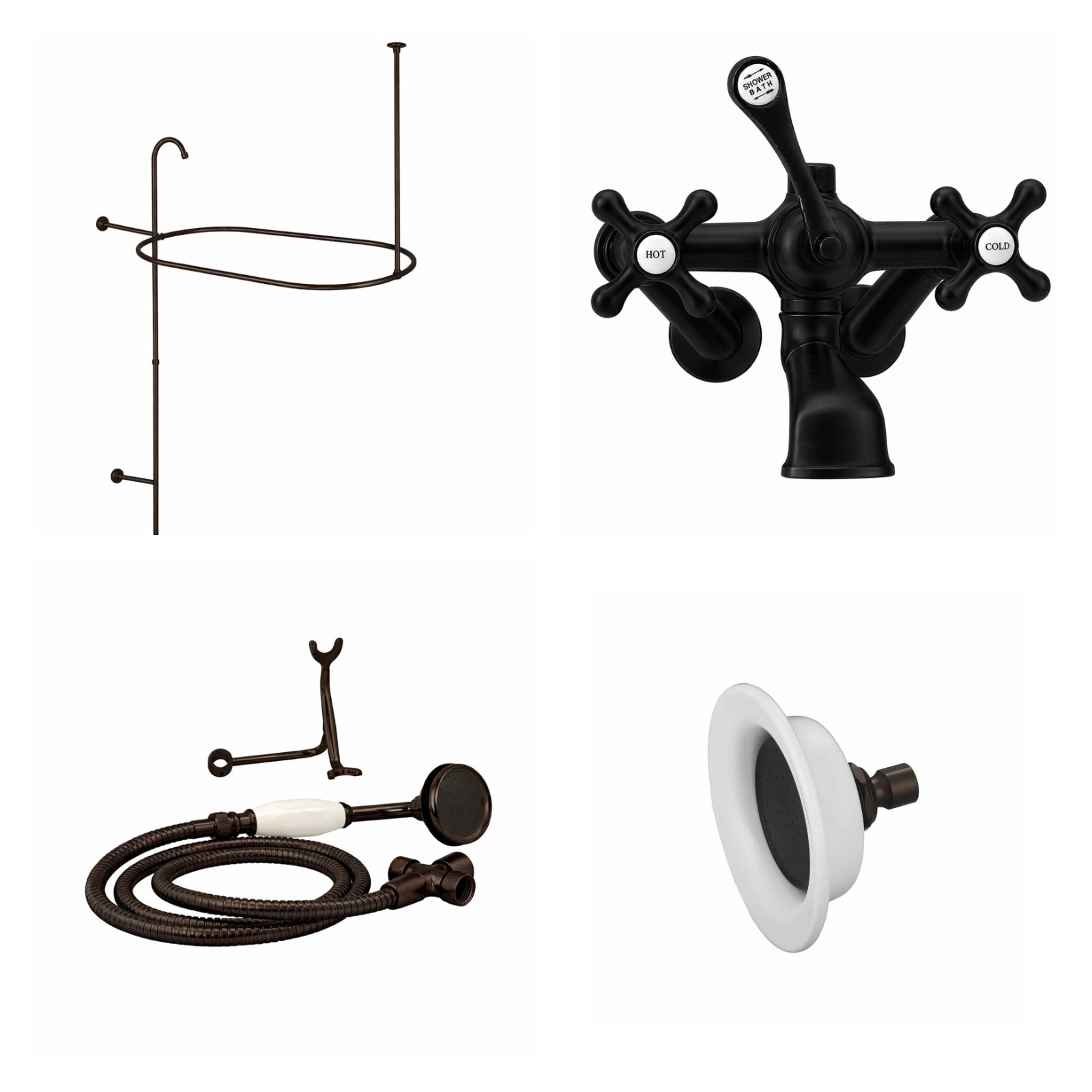 MAIDSTONE Tub Wall Mount Shower Kit with Classic Spout Faucet