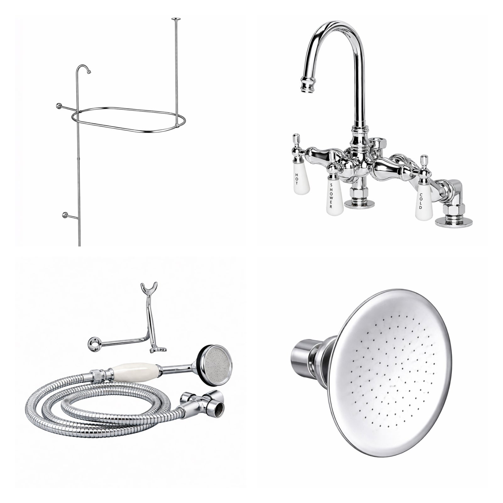 MAIDSTONE Deck Mount Shower Kit with Gooseneck Faucet