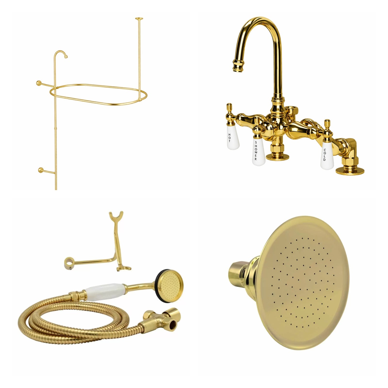 MAIDSTONE Deck Mount Shower Kit with Gooseneck Faucet