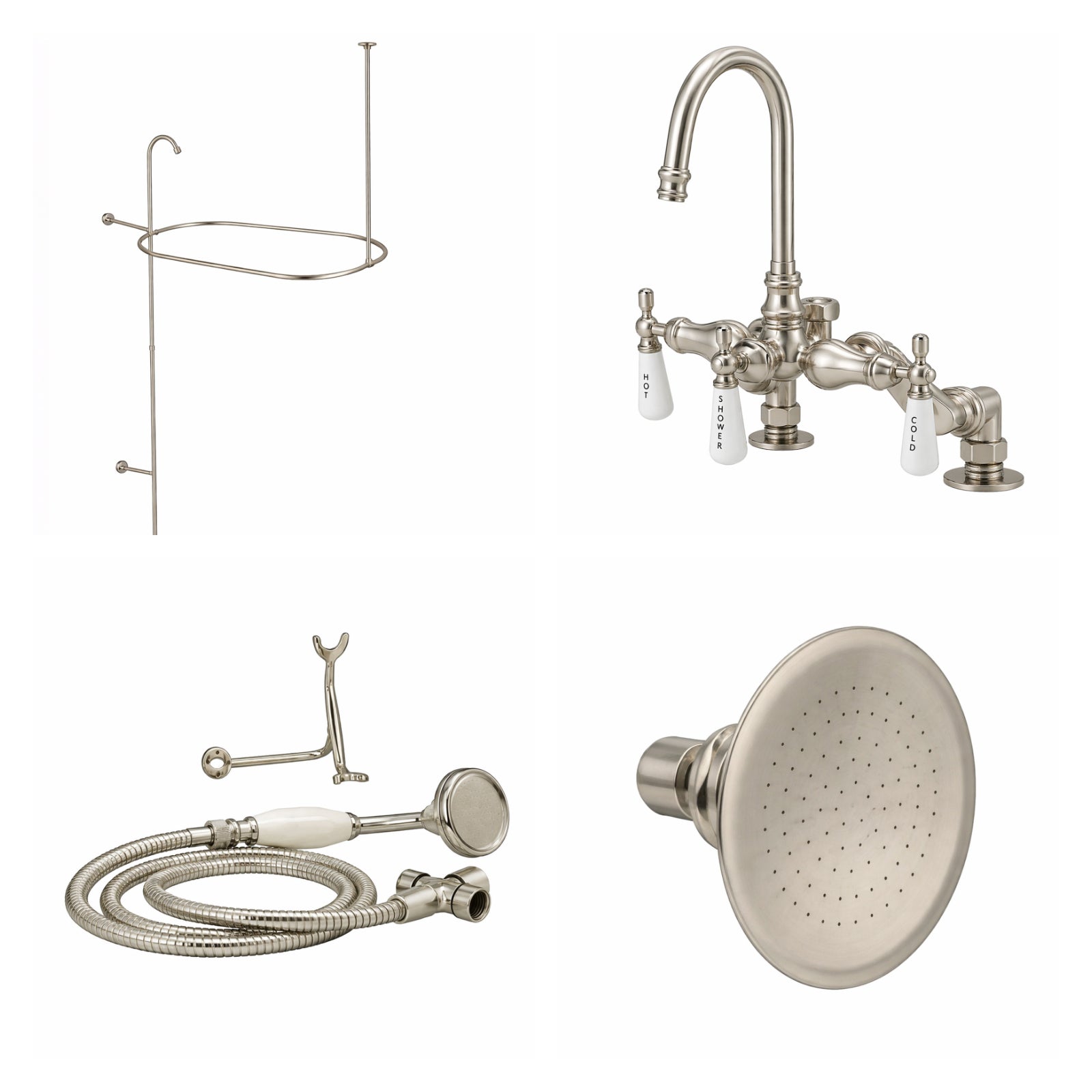 MAIDSTONE Deck Mount Shower Kit with Gooseneck Faucet